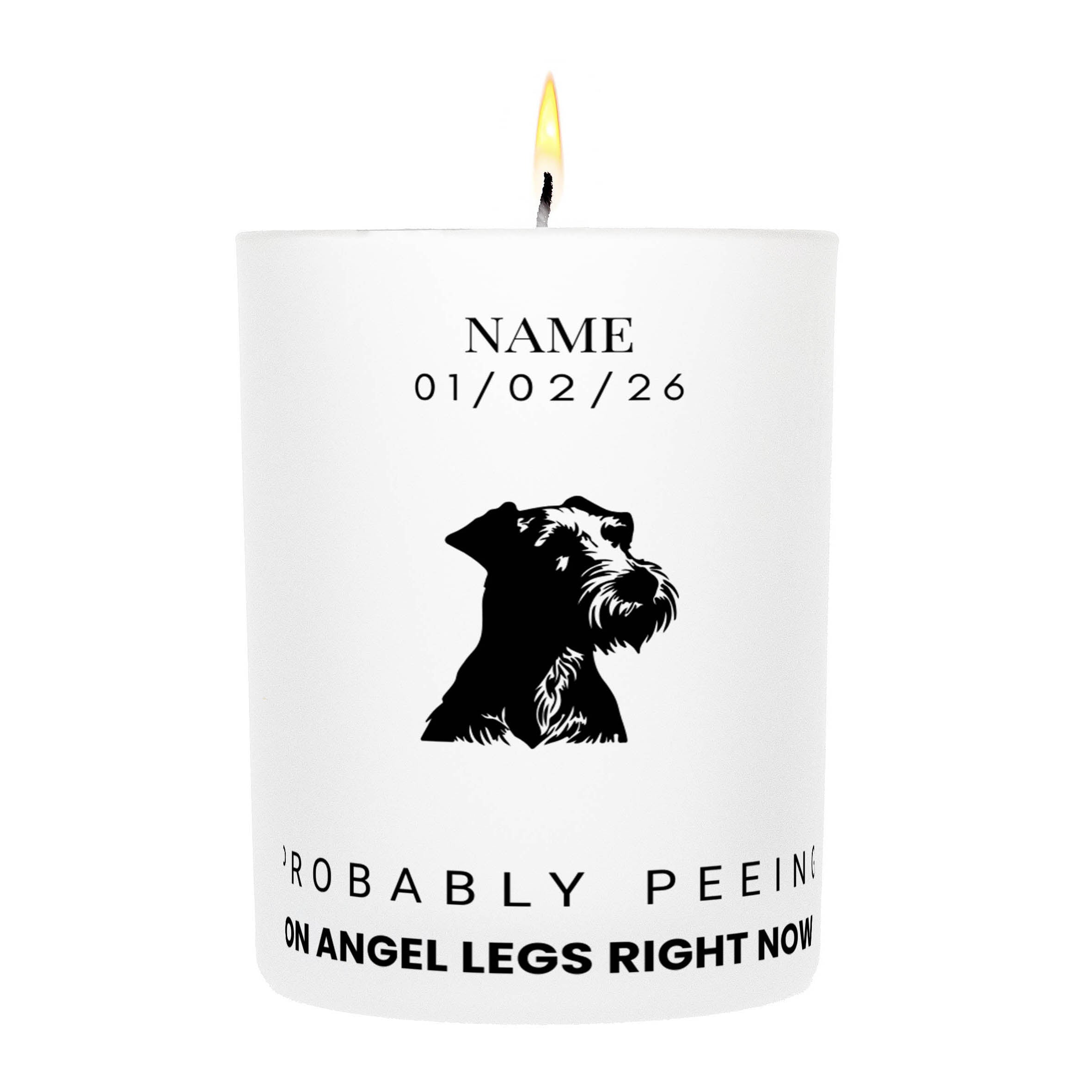Irish Terrier – Probably Peeing on Angel Legs Right Now Custom Candle