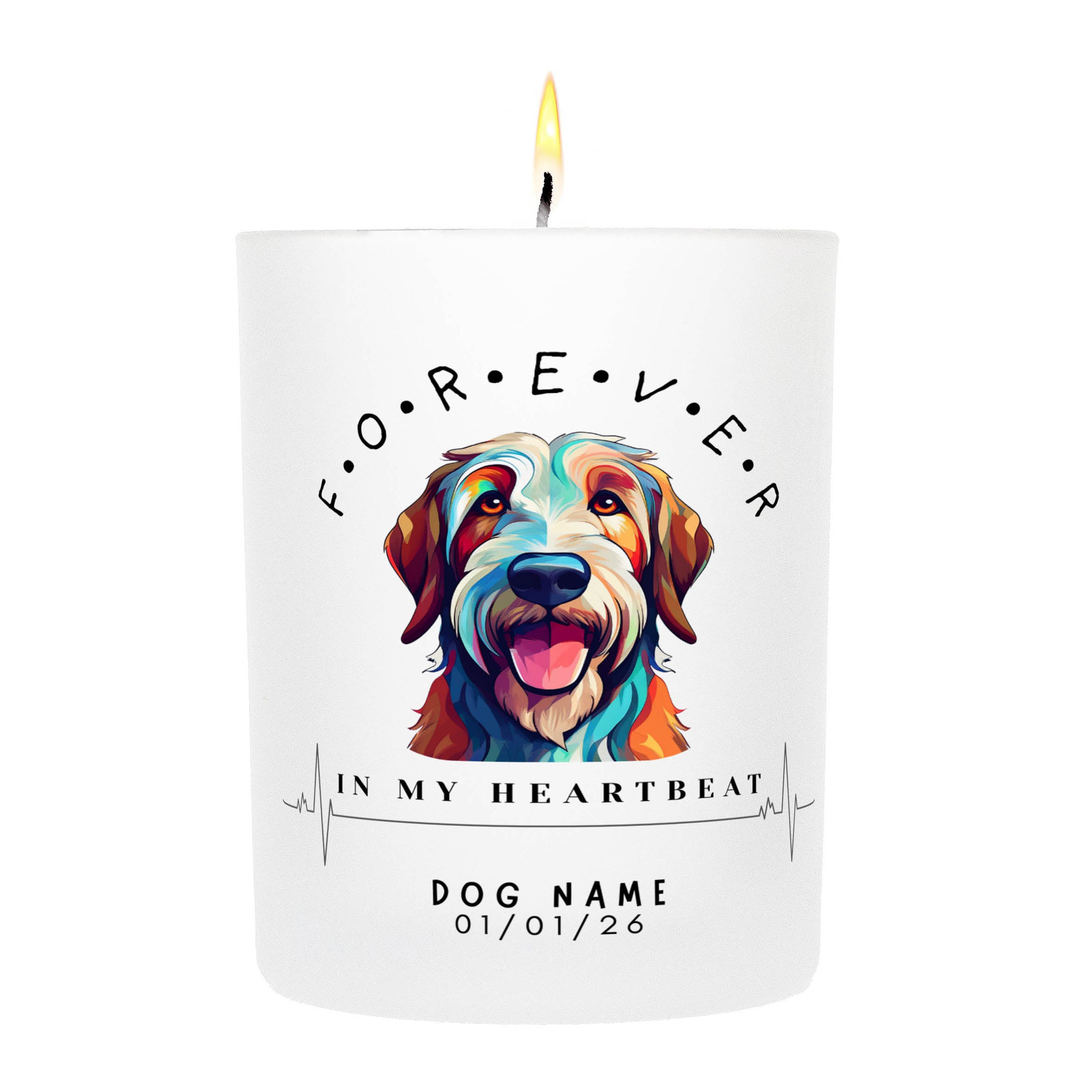 Irish Wolfhound – Forever in My Heartbeat Custom Candle