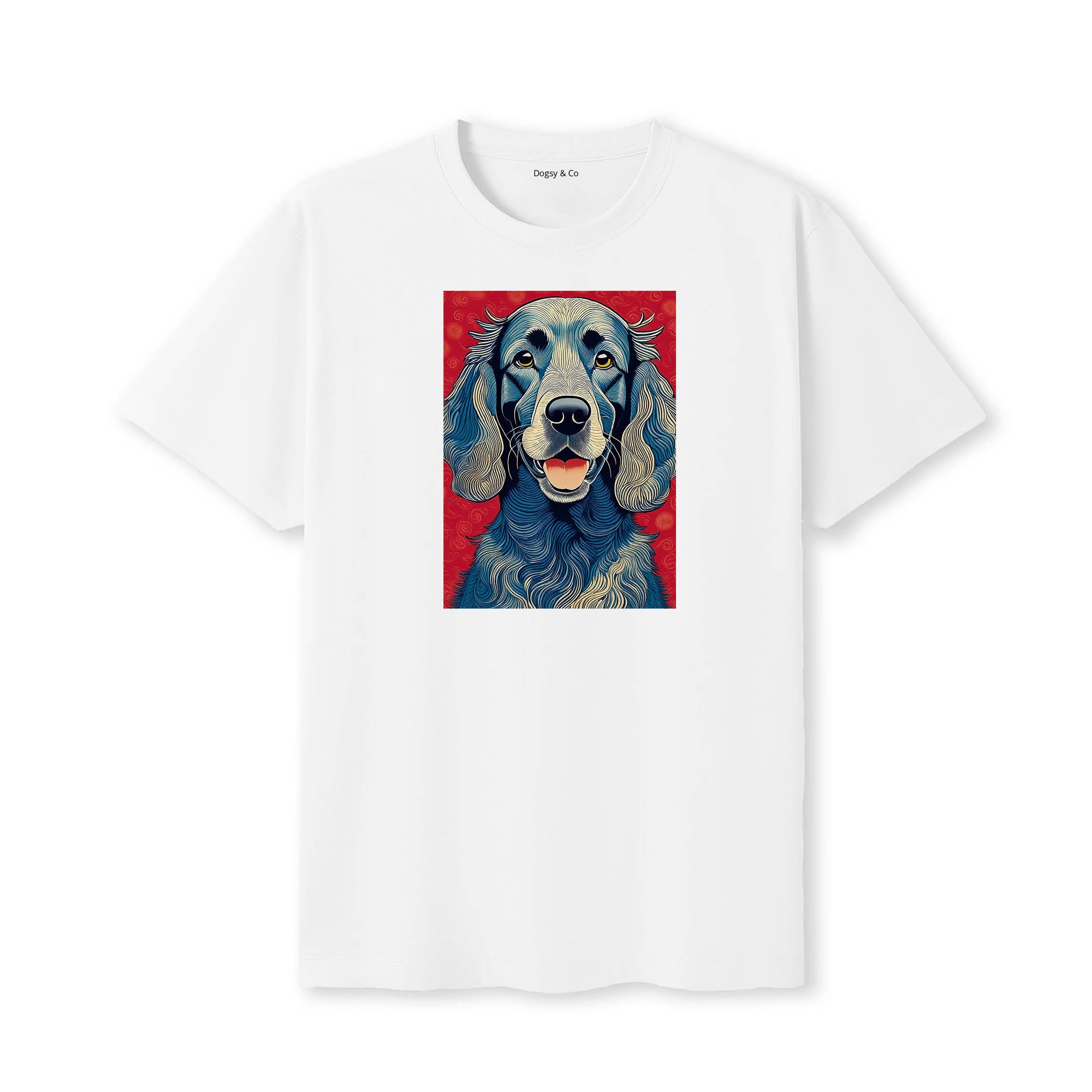 Irish Setter Hokusai Dog Portrait T-Shirt White
