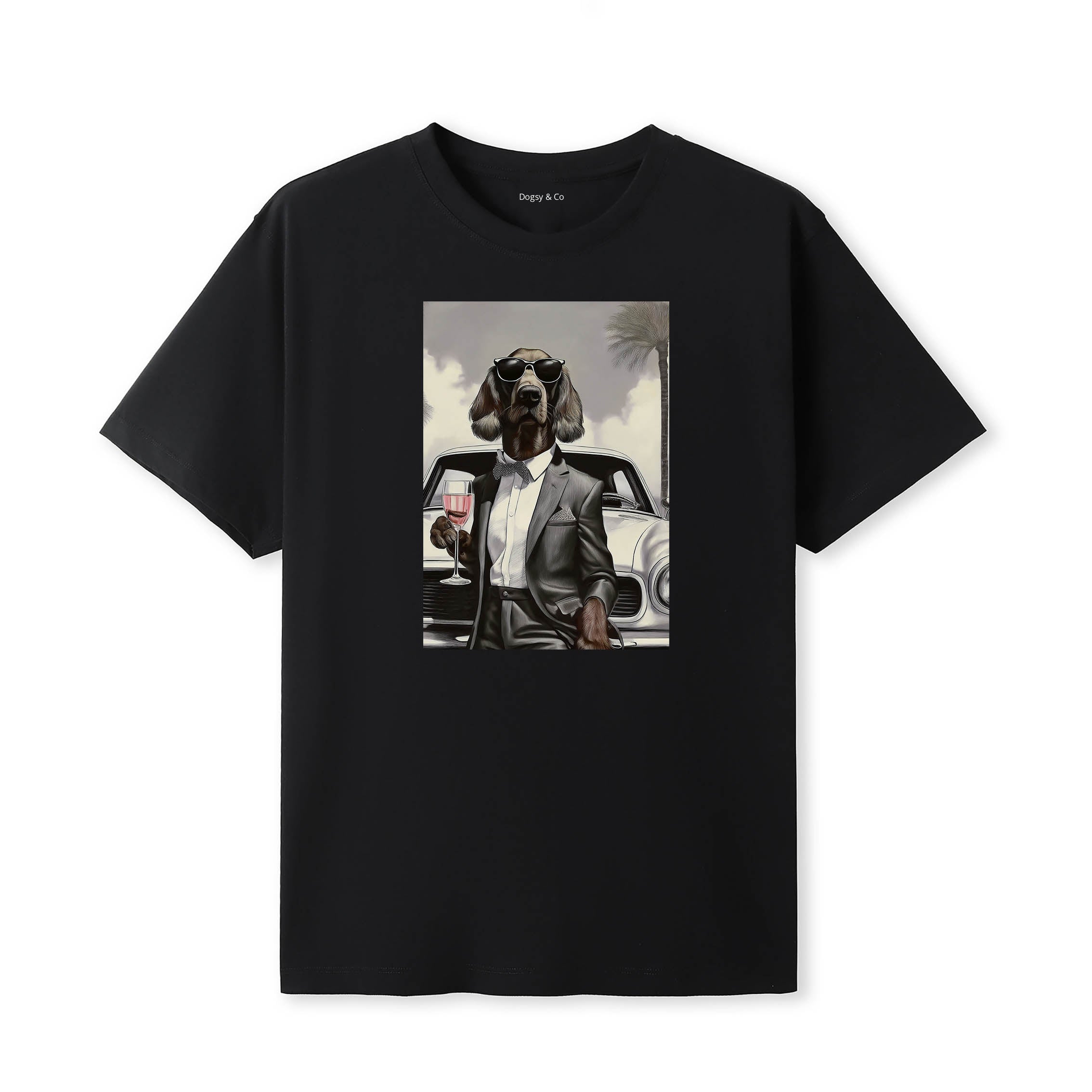Irish Setter distinguished gentleman dog t-shirt - black