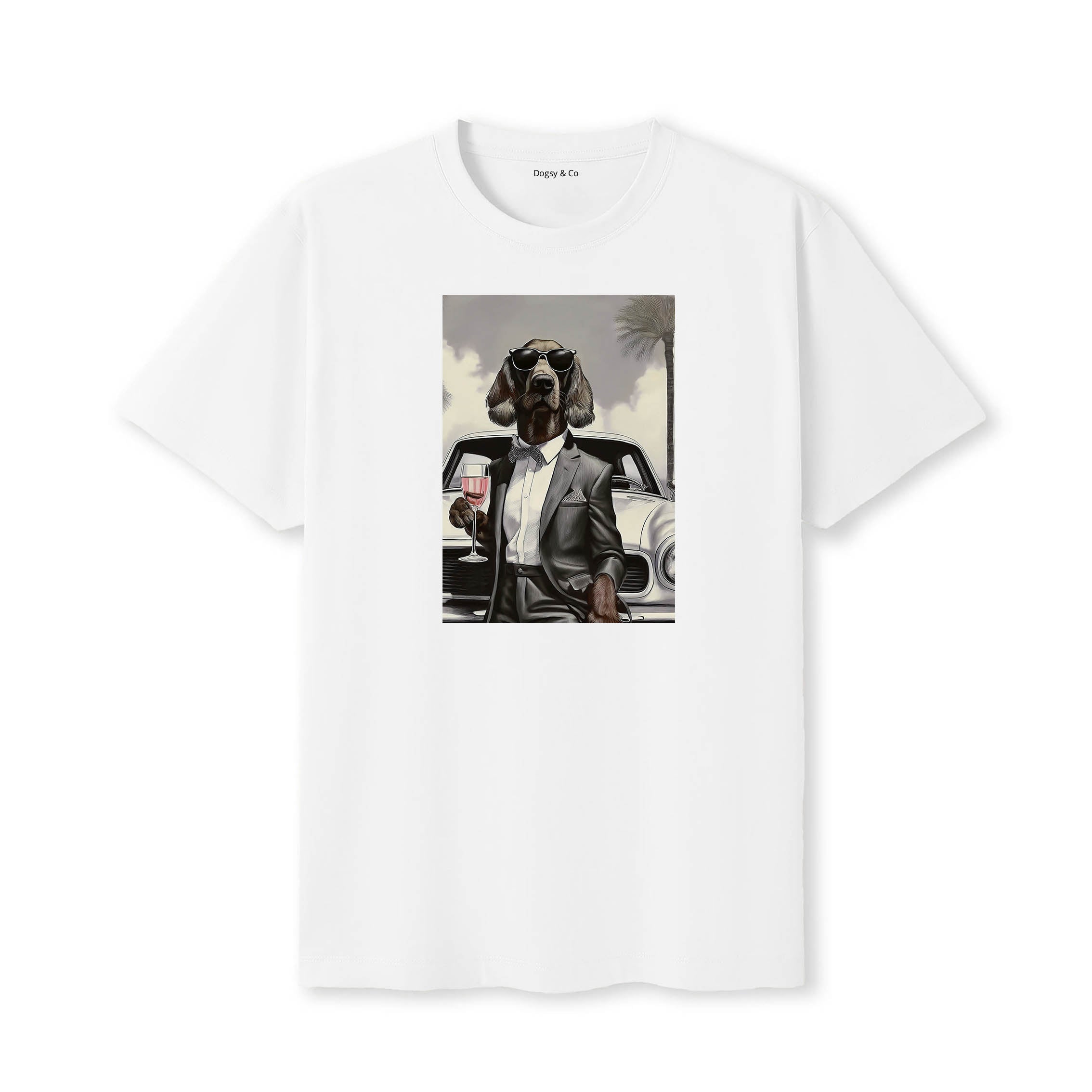 Irish Setter distinguished gentleman dog t-shirt - white