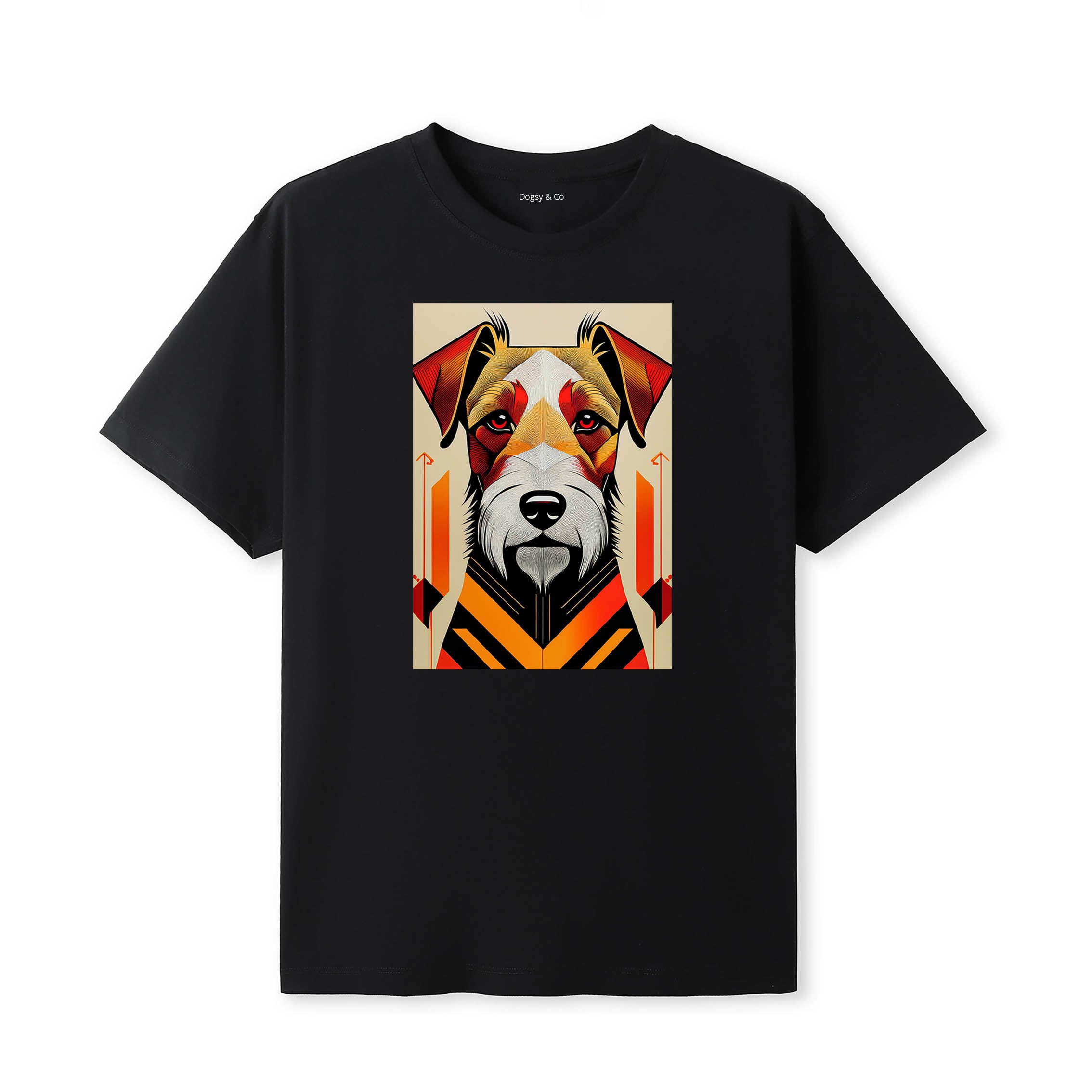 Irish Terrier Retro Geo Orange Dog T-Shirt | Dogsy & Co