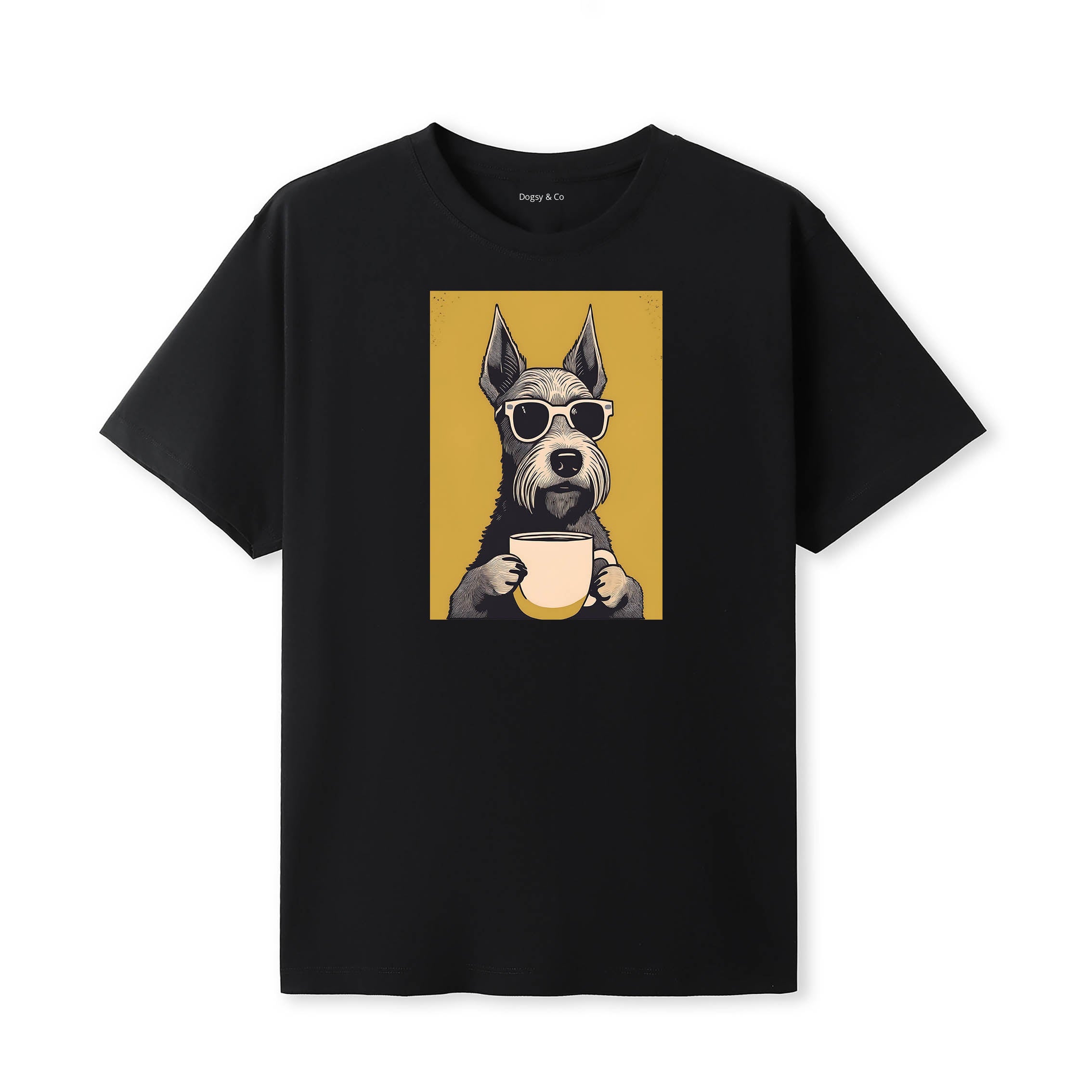Irish Terrier Coffee Dog T-Shirt Black