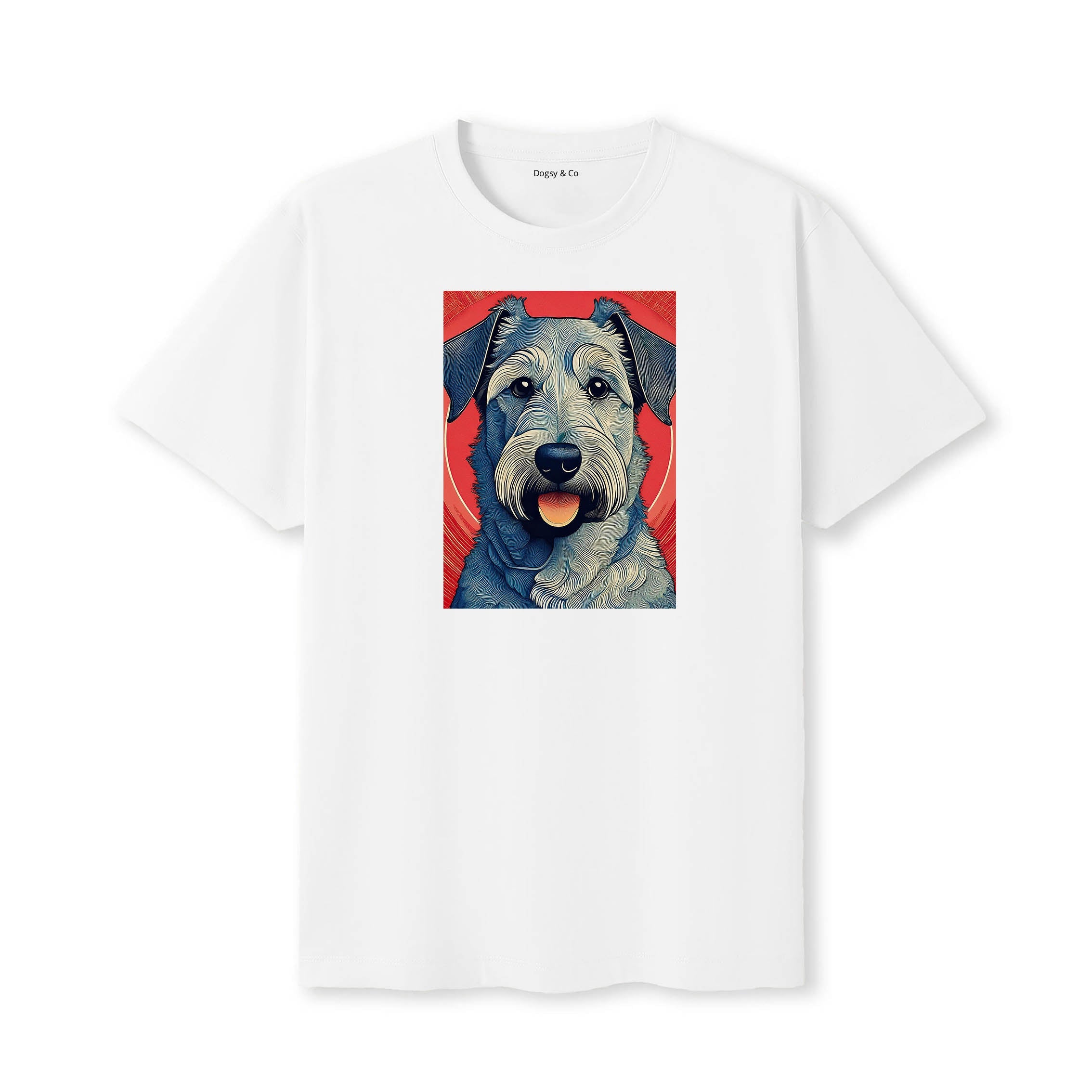 Irish Terrier Hokusai Dog Portrait T-Shirt White