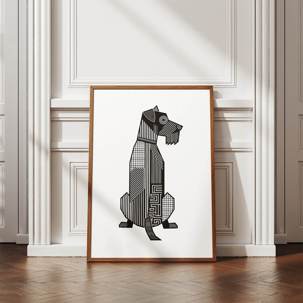 Irish Terrier Geometric Line Art mockup