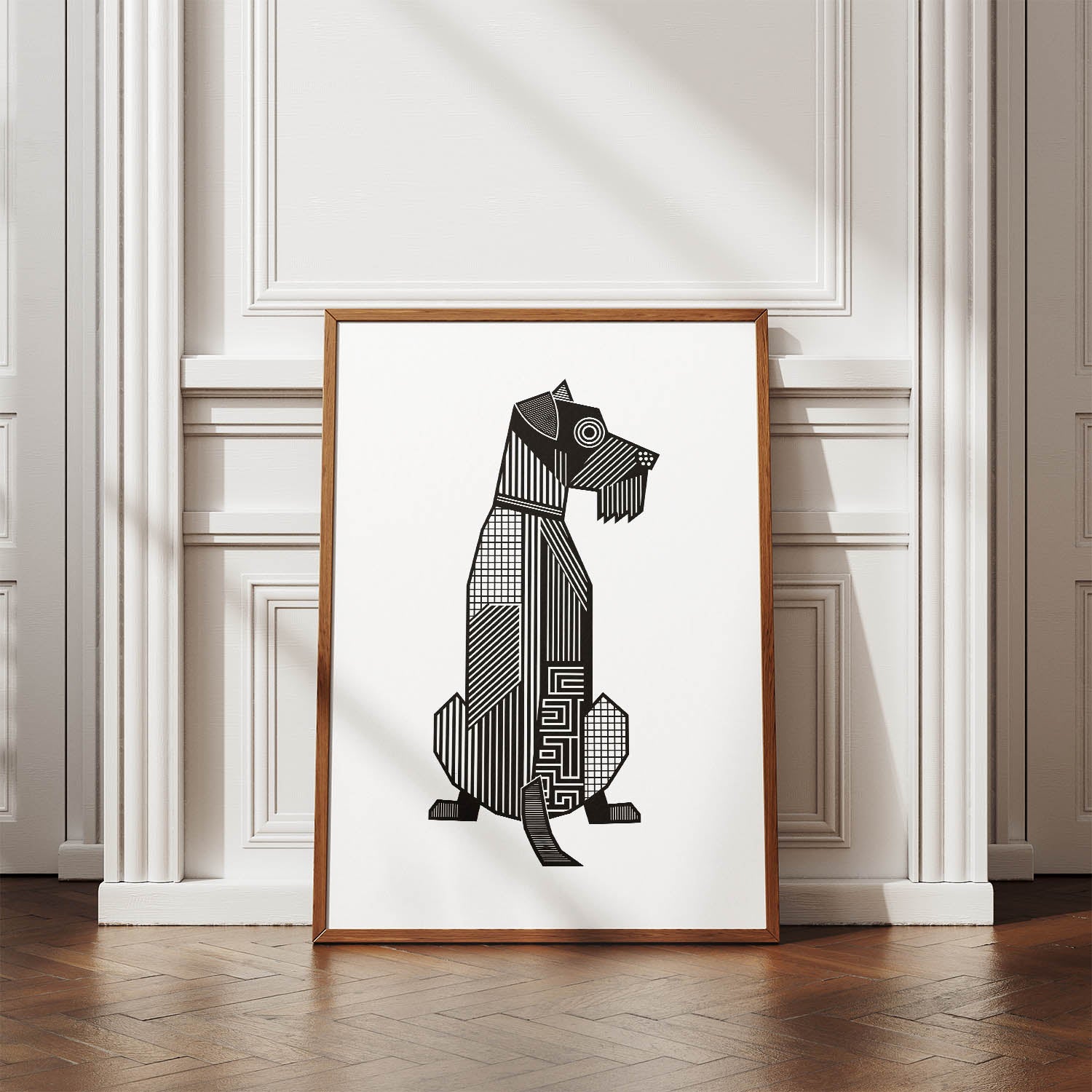 Irish Terrier Geometric Line Art mockup