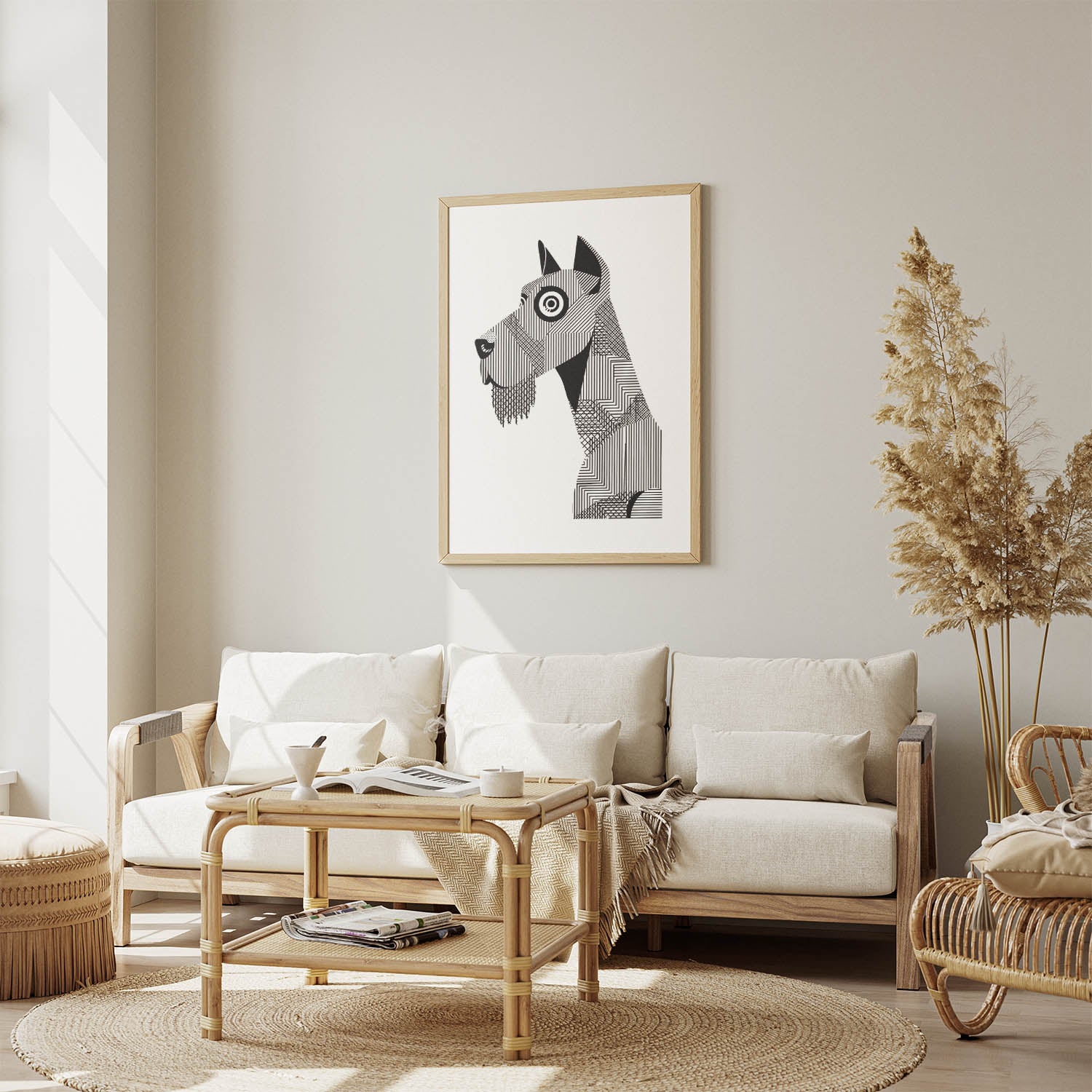 Irish Terrier Geometric Line Art mockup