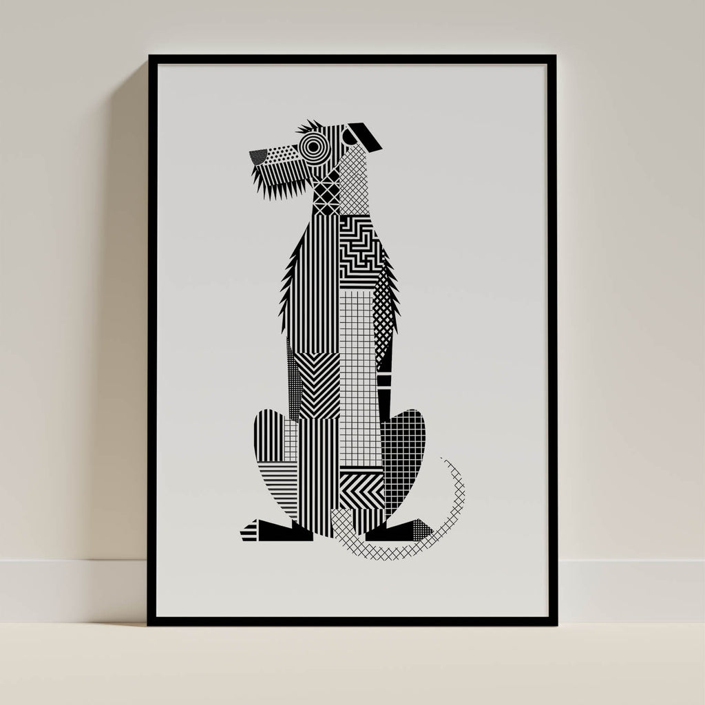 Irish Wolfhound Geometric Line Art mockup