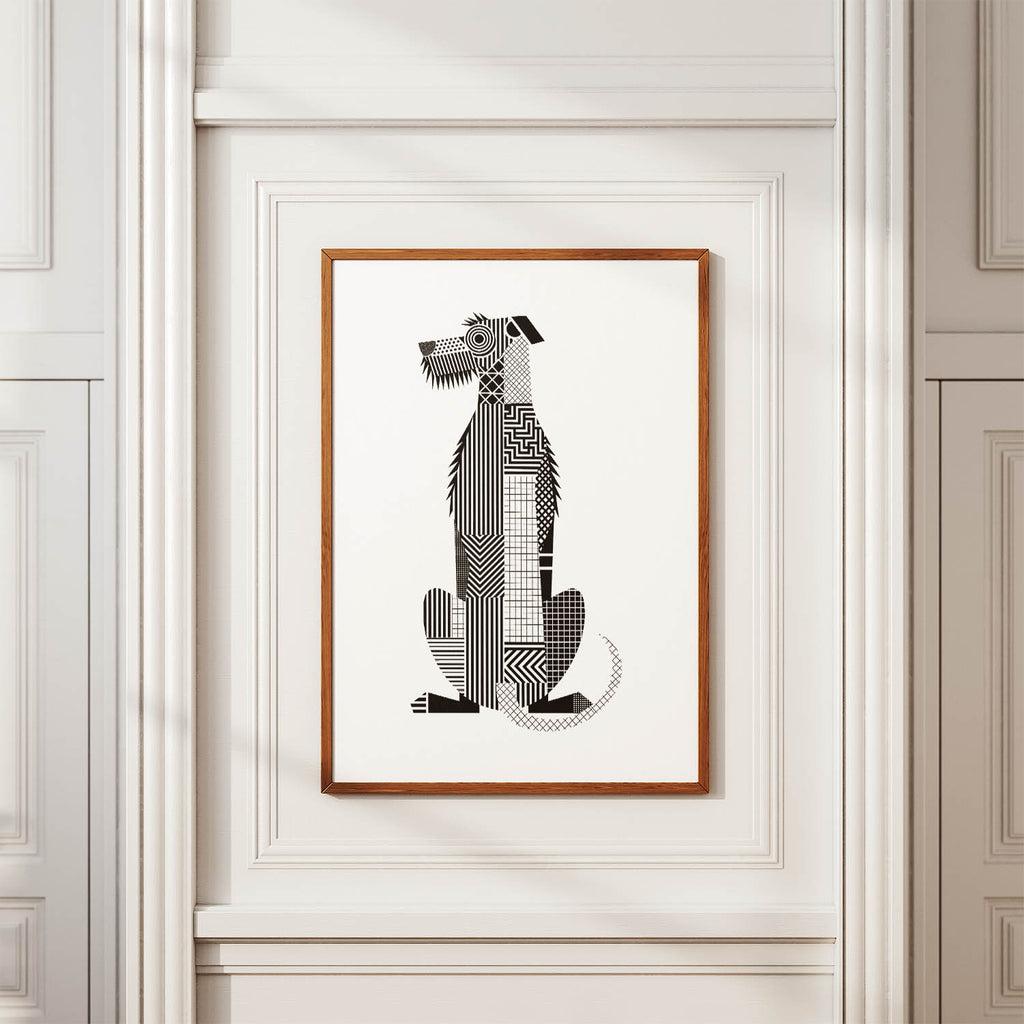 Irish Wolfhound Geometric Line Art mockup