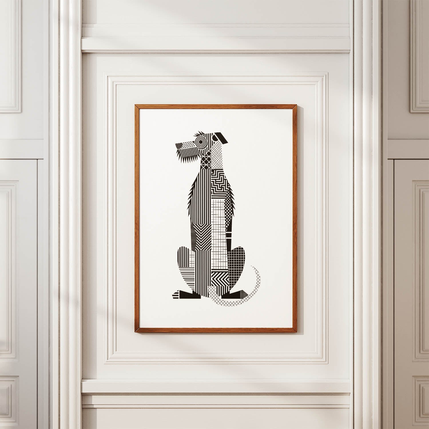 Irish Wolfhound Geometric Line Art mockup