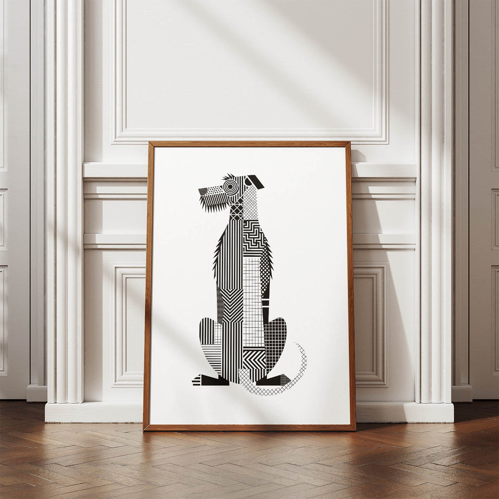 Irish Wolfhound Geometric Line Art mockup