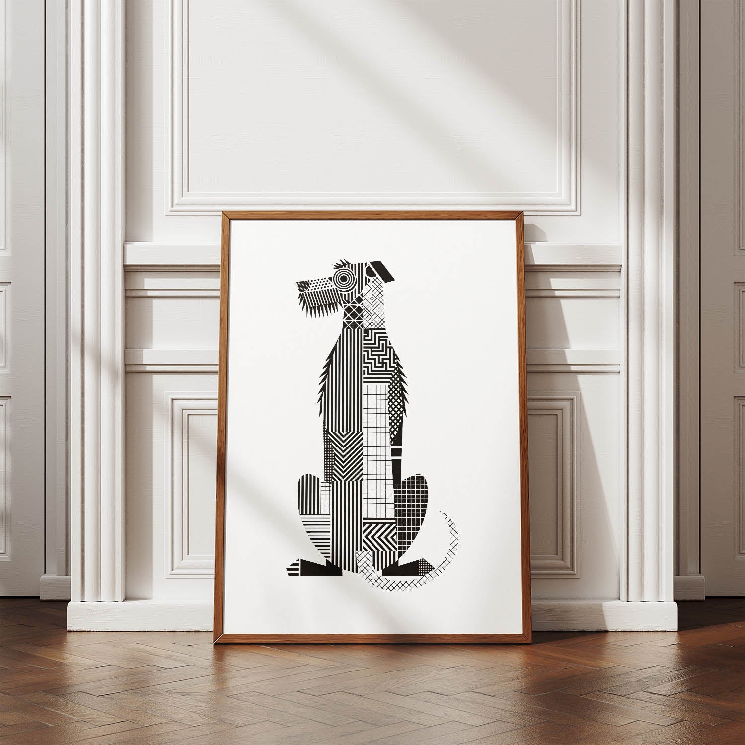 Irish Wolfhound Geometric Line Art mockup