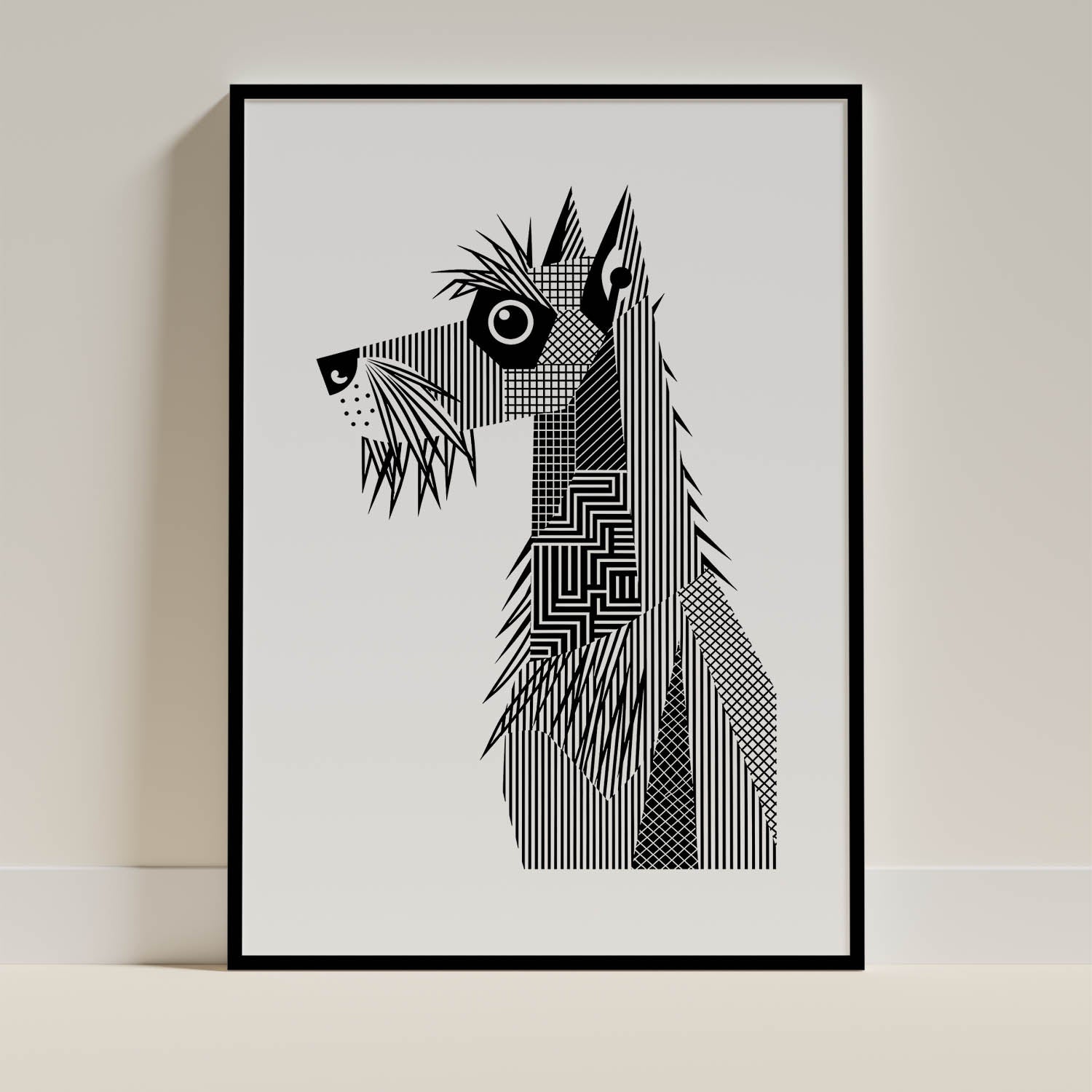 Irish Wolfhound Geometric Line Art mockup