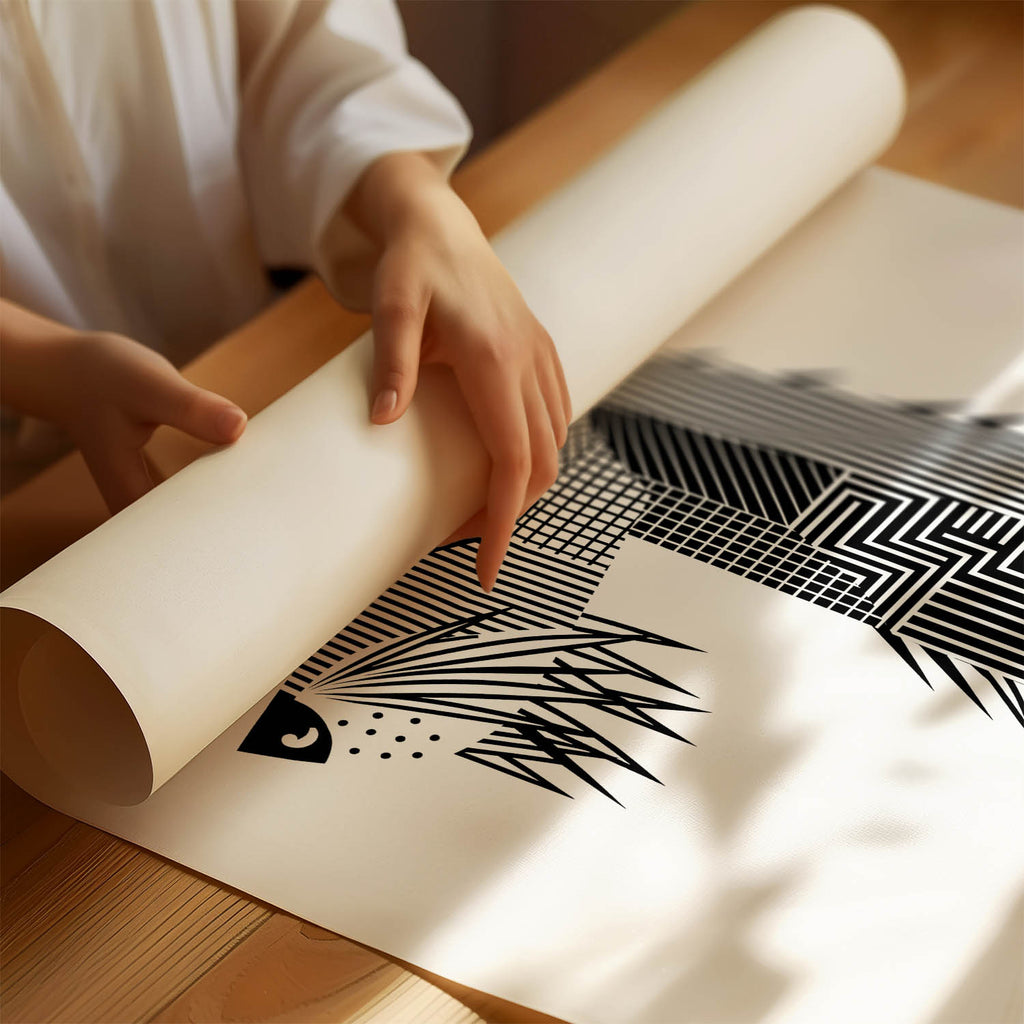 Irish Wolfhound Geometric Line Art mockup