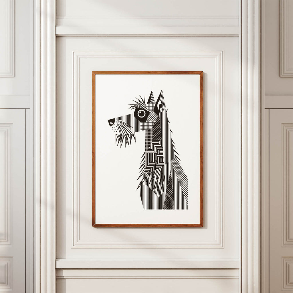 Irish Wolfhound Geometric Line Art mockup