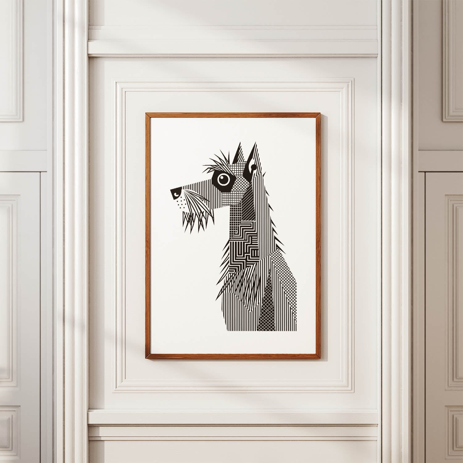Irish Wolfhound Geometric Line Art mockup