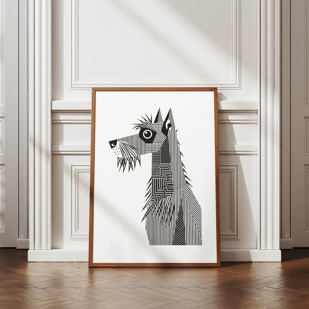 Irish Wolfhound Geometric Line Art mockup