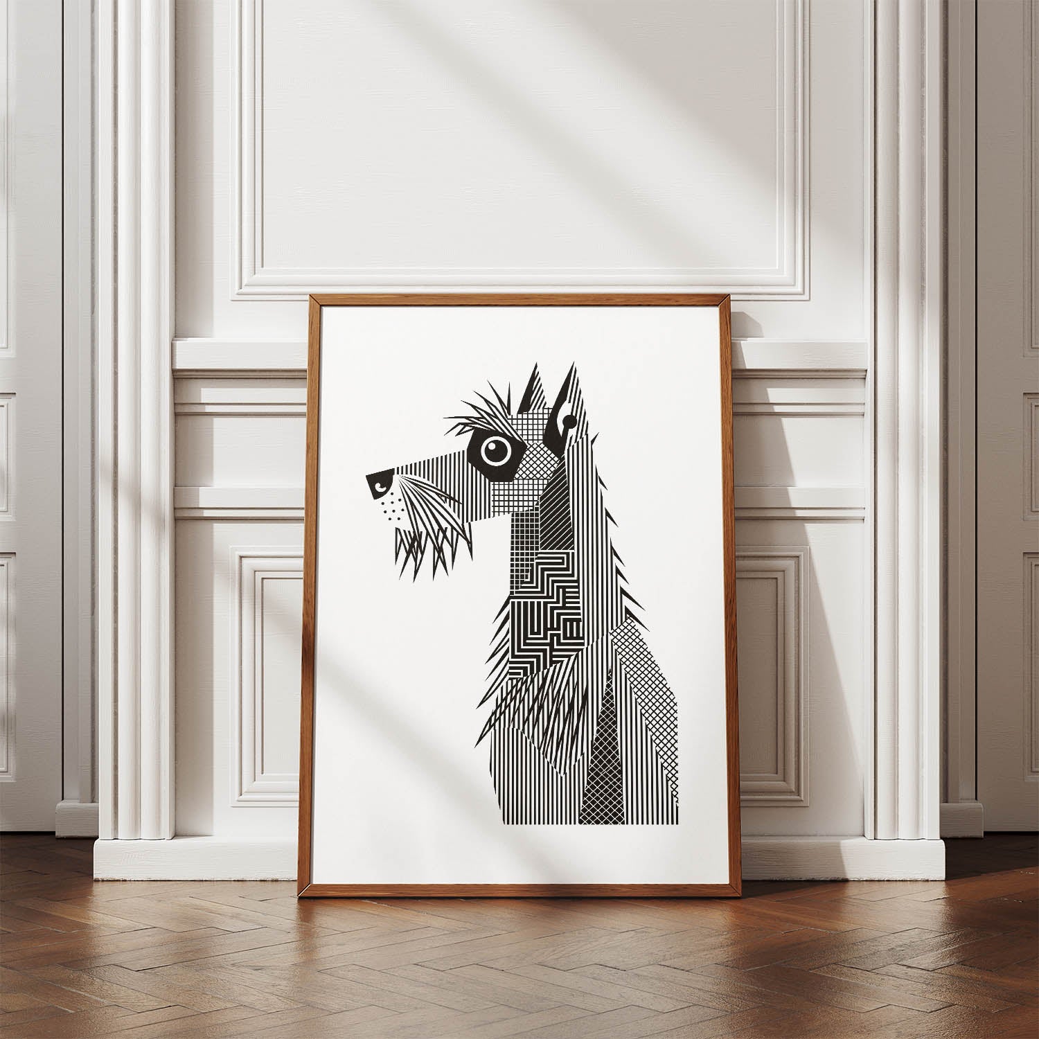 Irish Wolfhound Geometric Line Art mockup