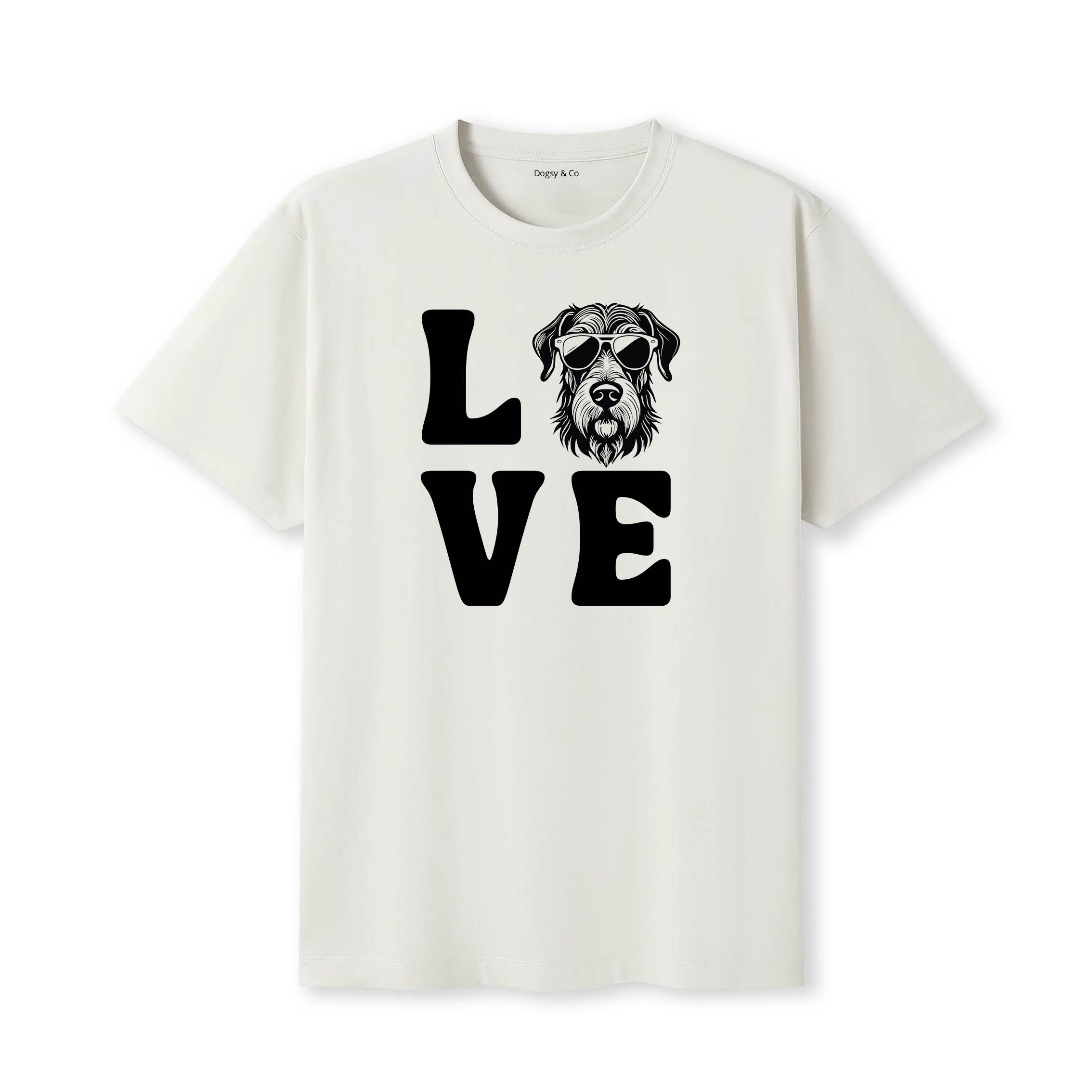 Irish Wolfhound LOVE DOGS Tshirt - Natural