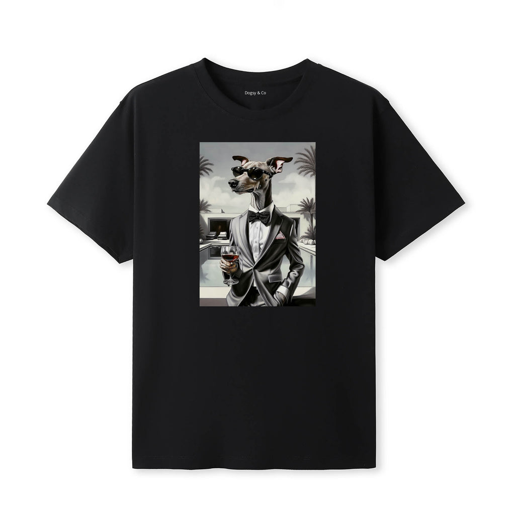 Italian Greyhound distinguished gentleman dog t-shirt - black