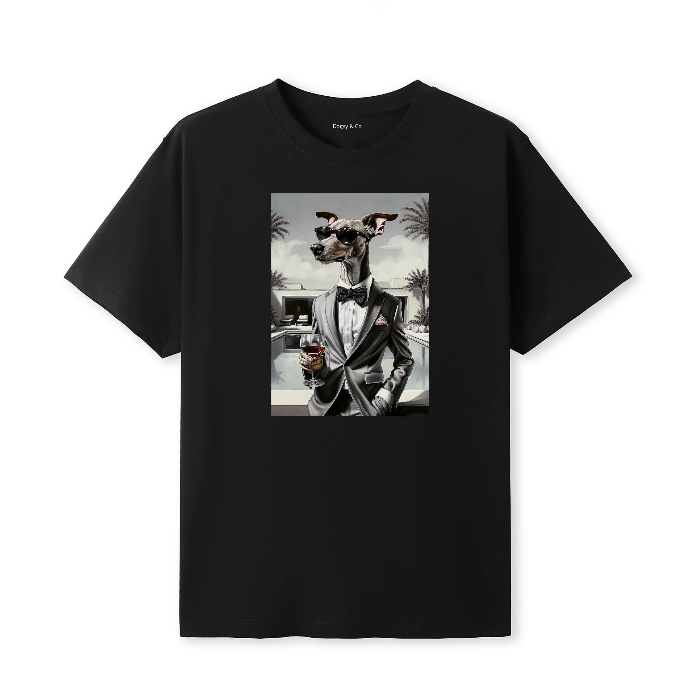 Italian Greyhound distinguished gentleman dog t-shirt - black