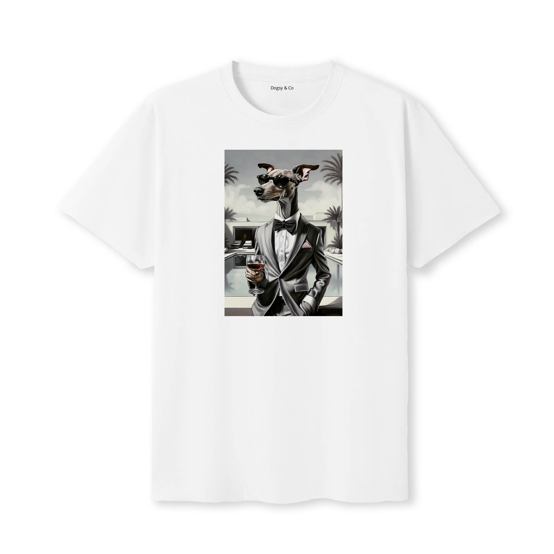 Italian Greyhound distinguished gentleman dog t-shirt - white