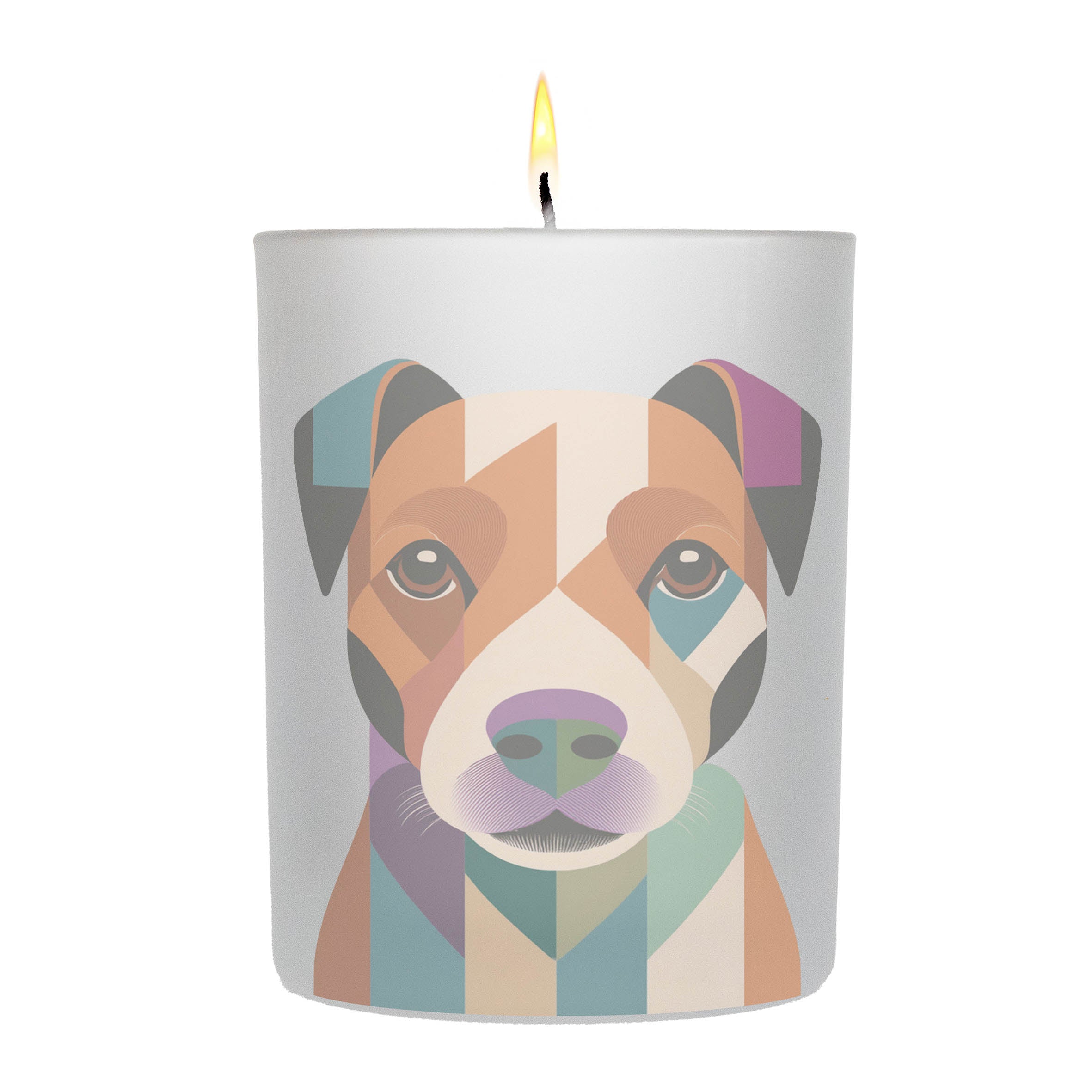Jack Russell Graphic Retro Chic Frosted Candle