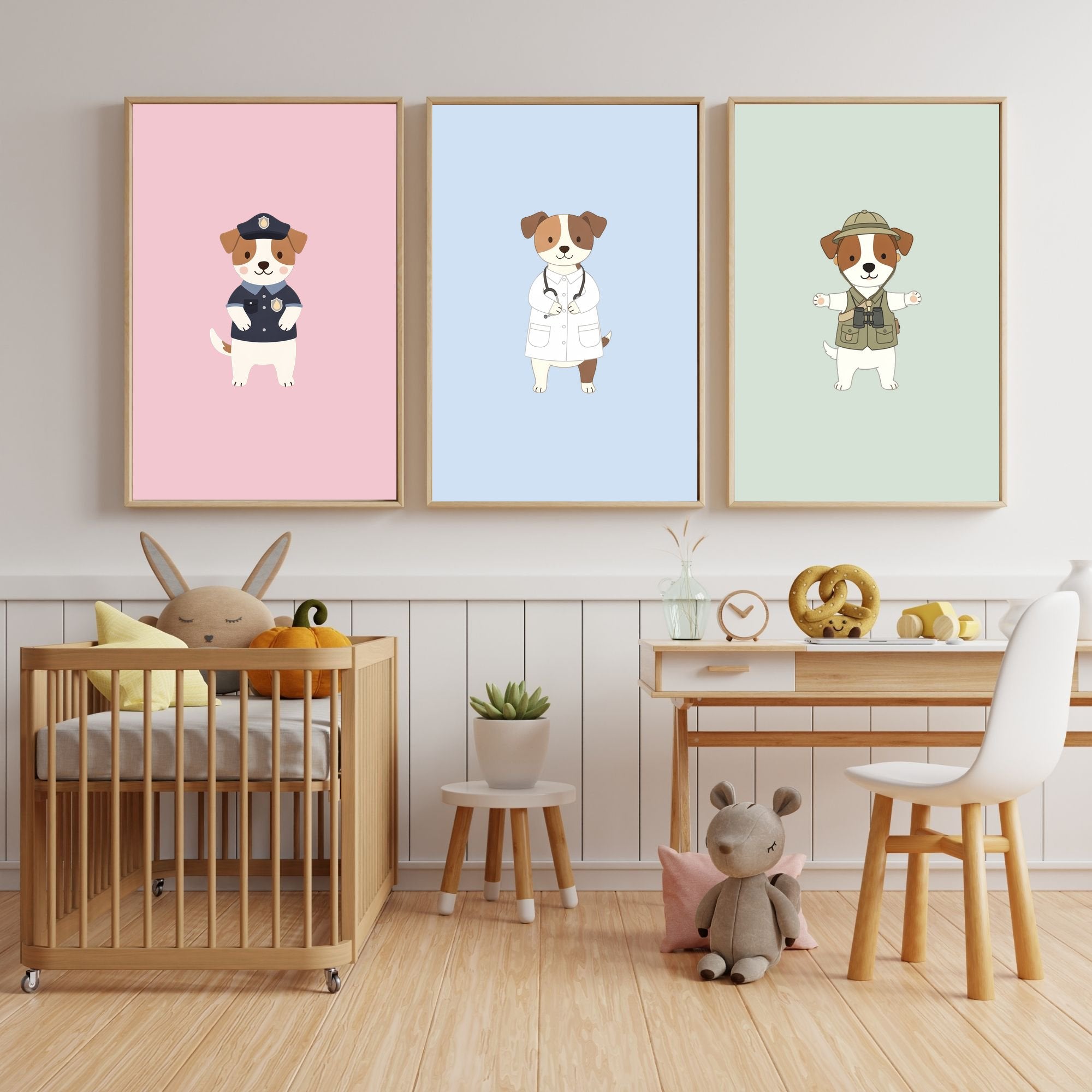 Jack Russell Kids Nursery Wall Art Print Bundle — 22 Dog Costume Designs, 5 Colours, 6 Print Sizes | Digital Download