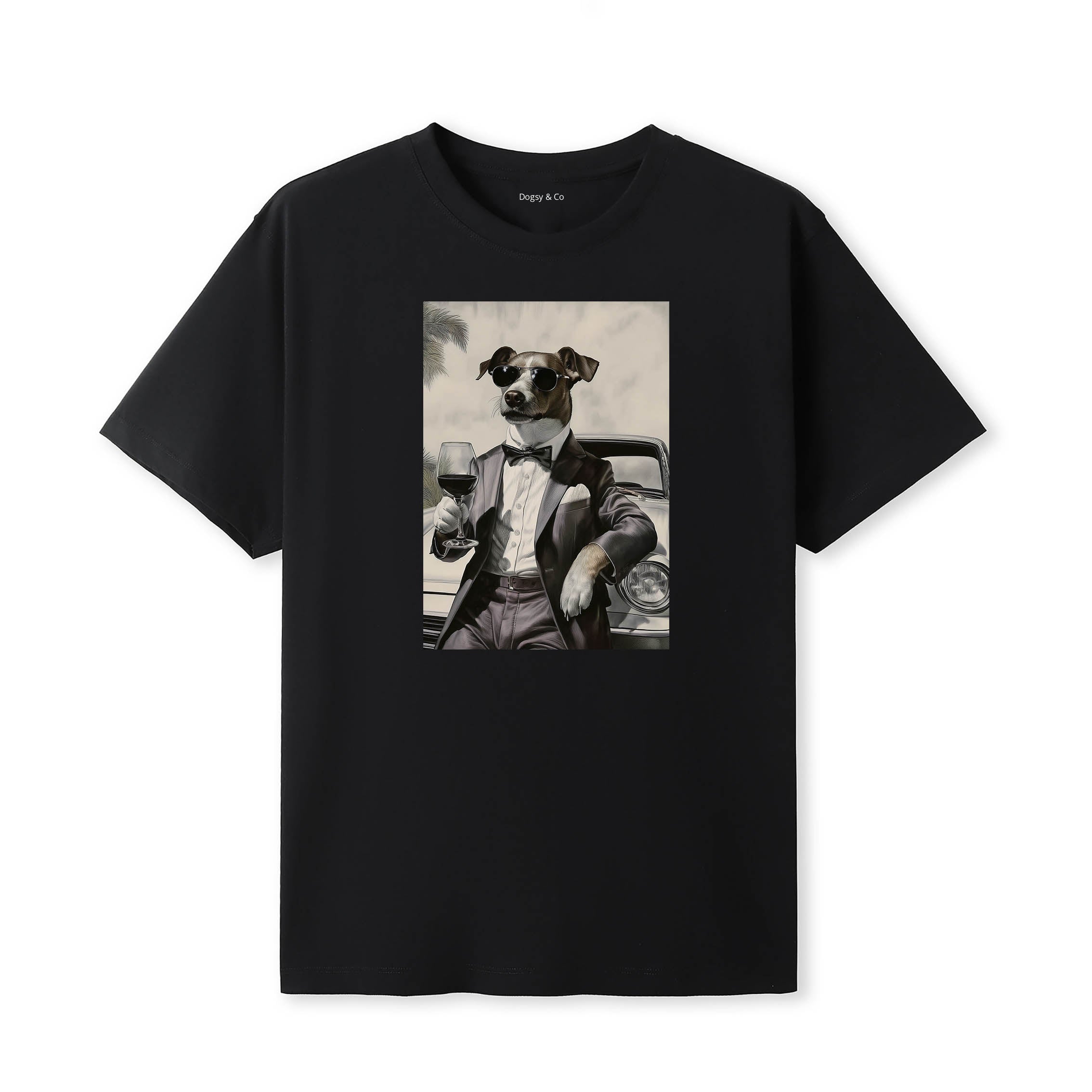 Jack Russell distinguished gentleman dog t-shirt - black