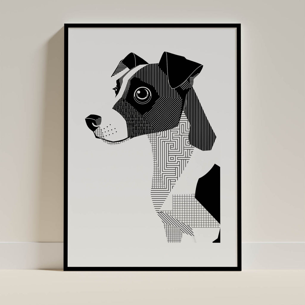 Jack Russell Geometric Line Art mockup