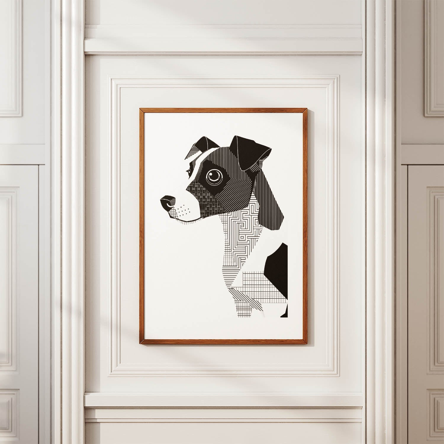Jack Russell Geometric Line Art mockup