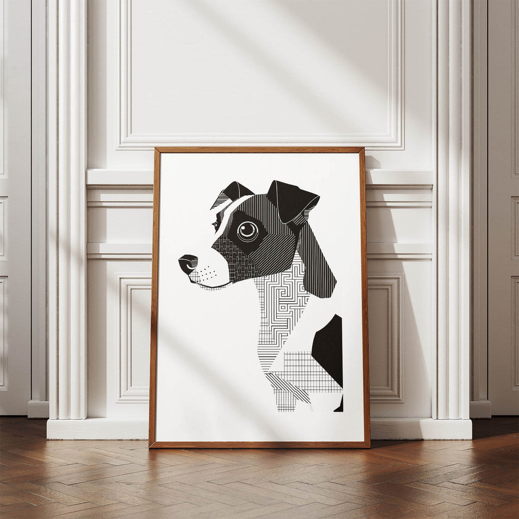 Jack Russell Geometric Line Art mockup