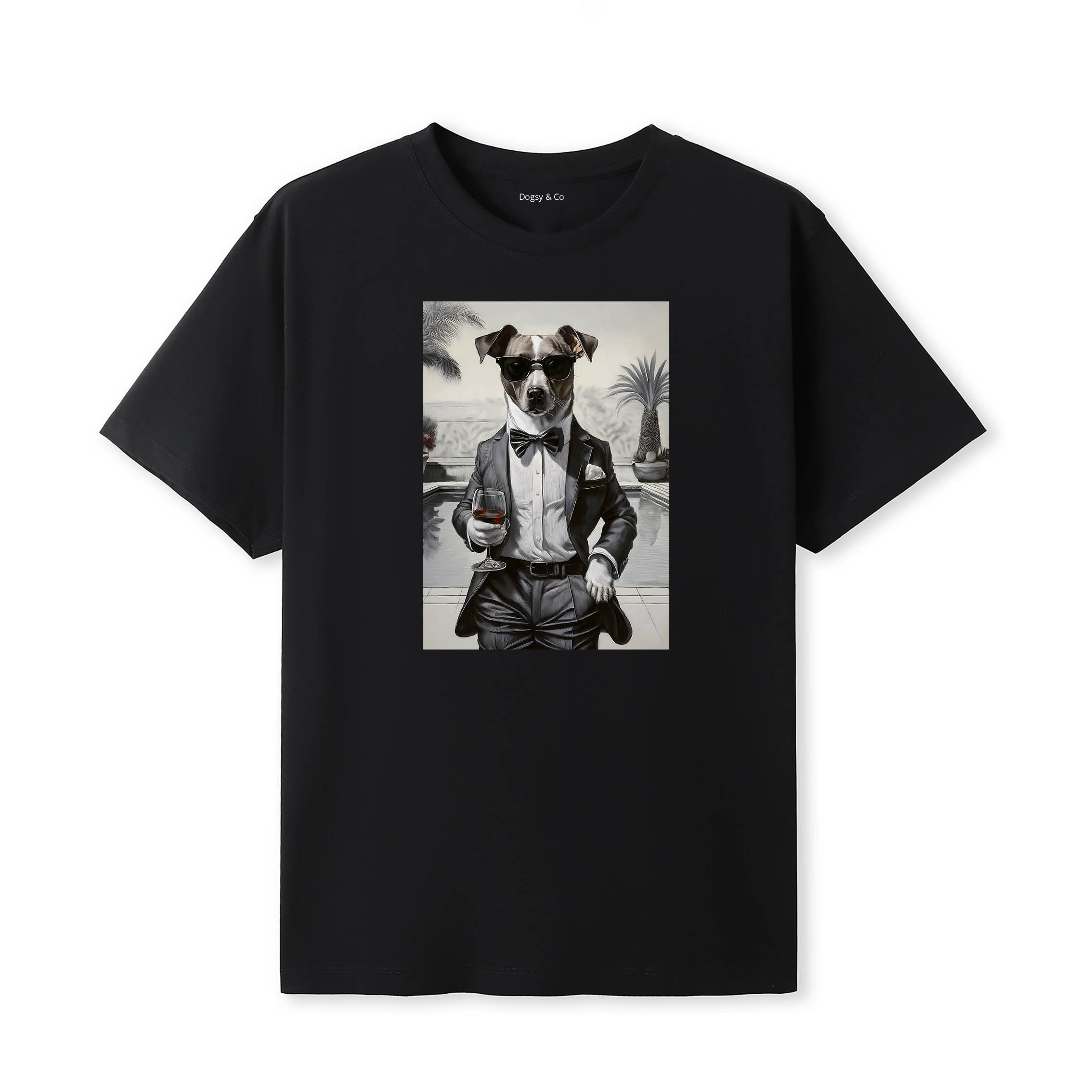 Jack Russell distinguished gentleman dog t-shirt - black