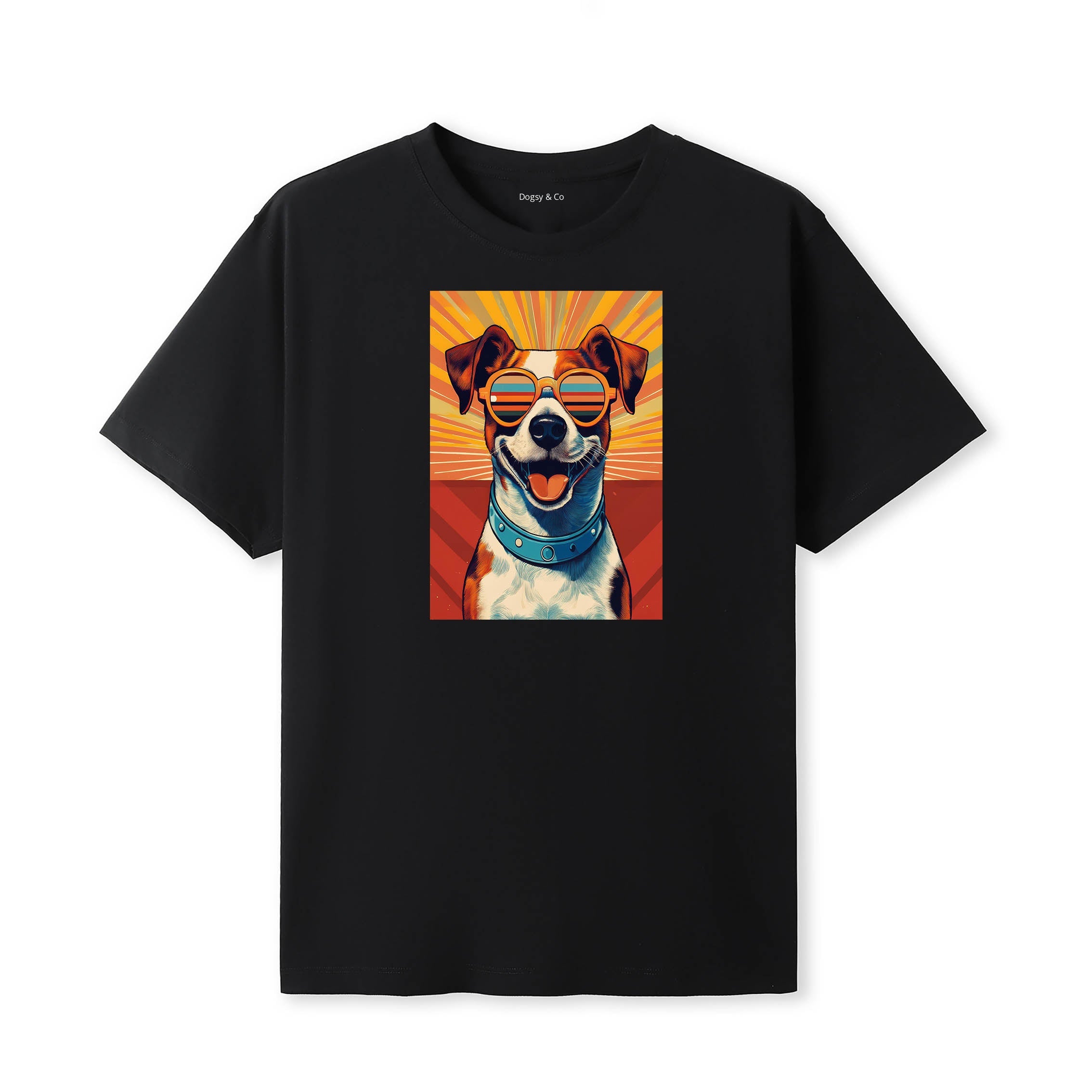 Jack Russell Terrier Sunnies Dog T-Shirt V1 Black