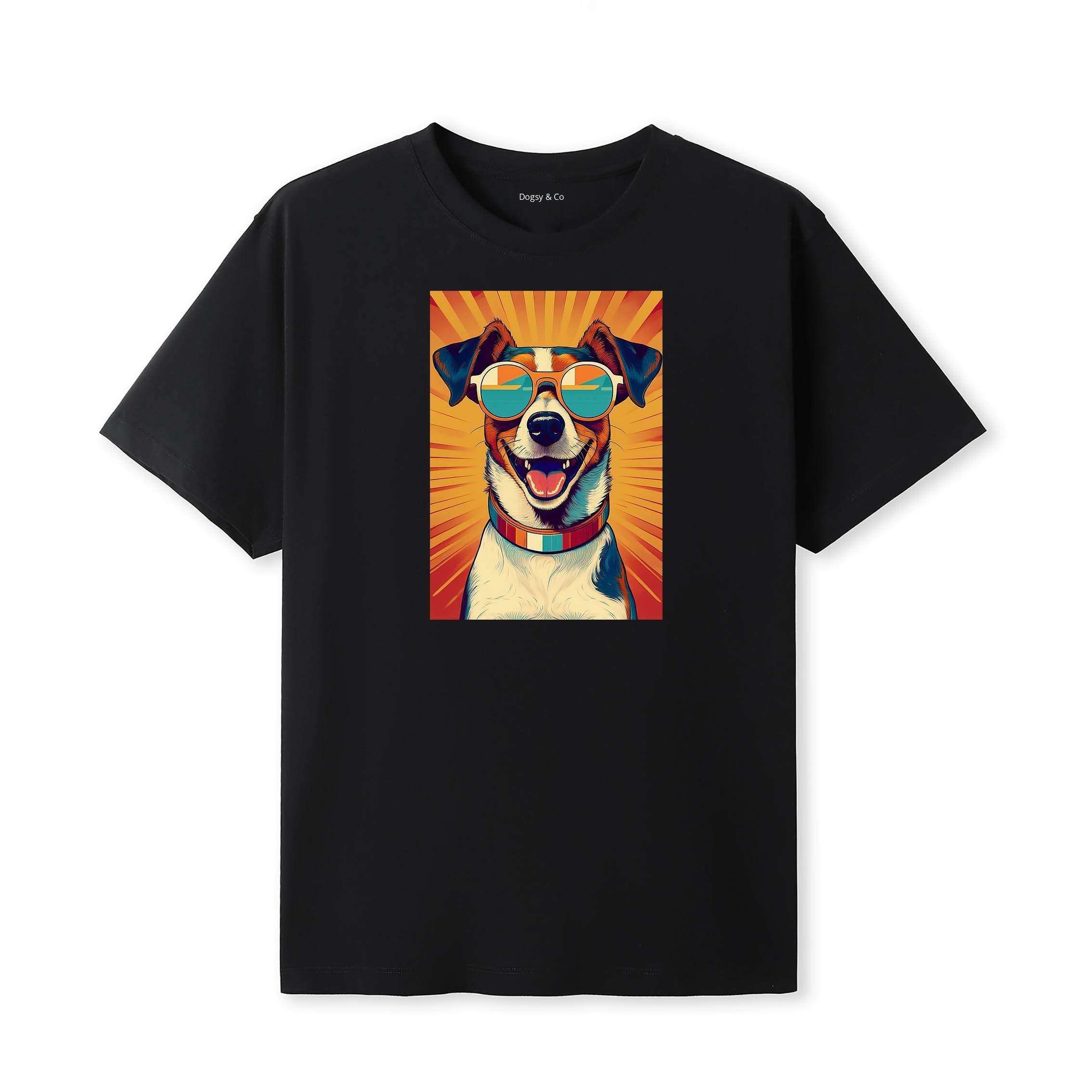 Jack Russell Terrier Sunnies Dog T-Shirt V2 Black