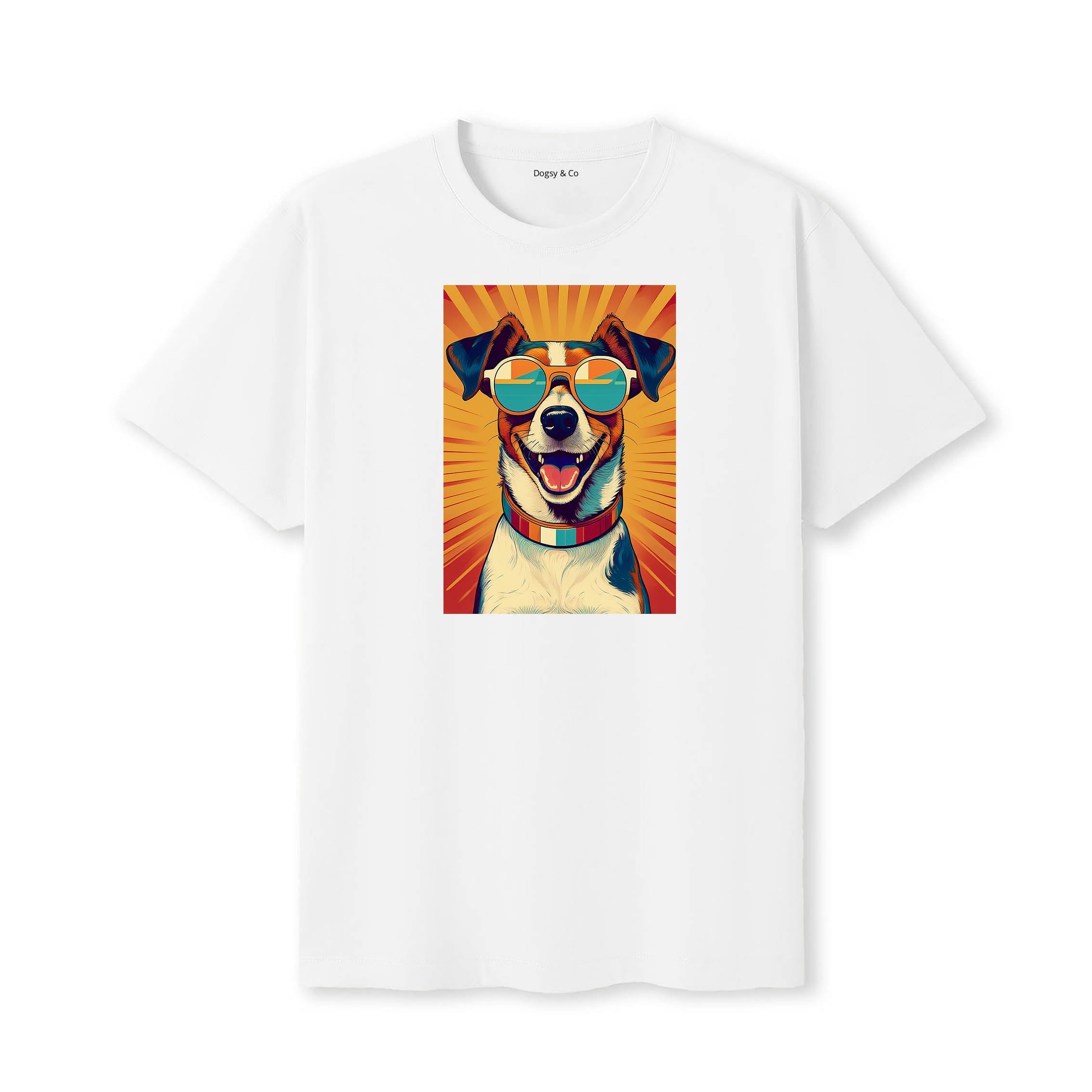Jack Russell Terrier Sunnies Dog T-Shirt V2 White