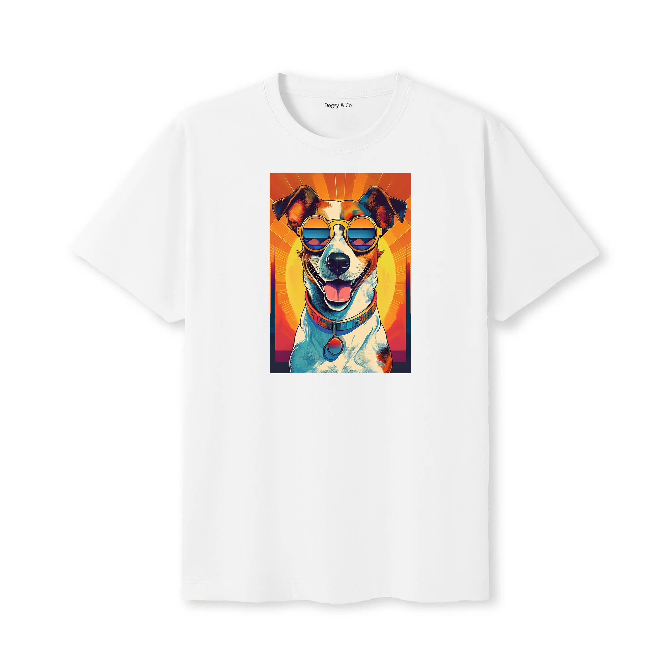 Jack Russell Terrier Sunnies Dog T-Shirt V4 White