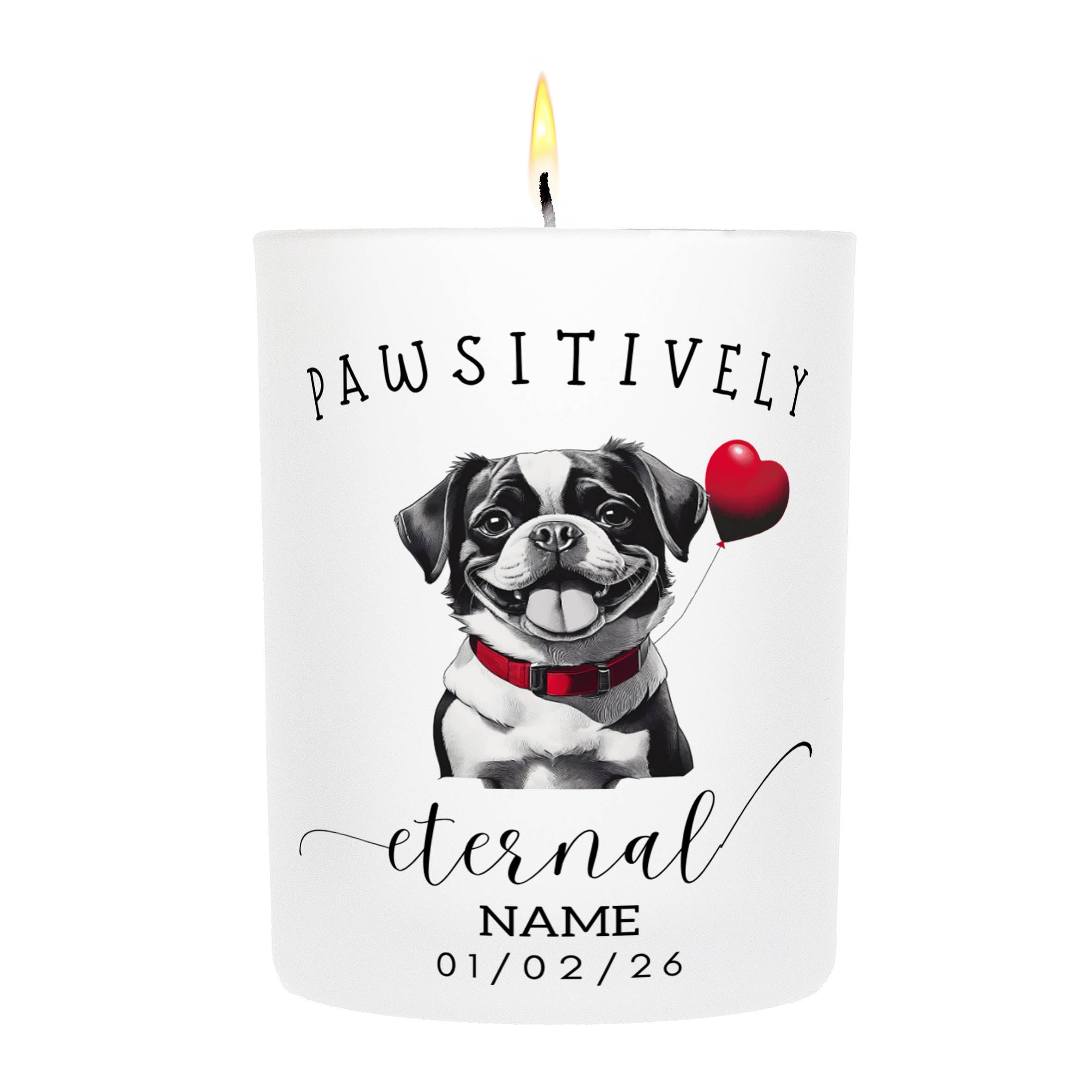 Japanese Chin In Memory Custom Pawsitively Eternal Candle White