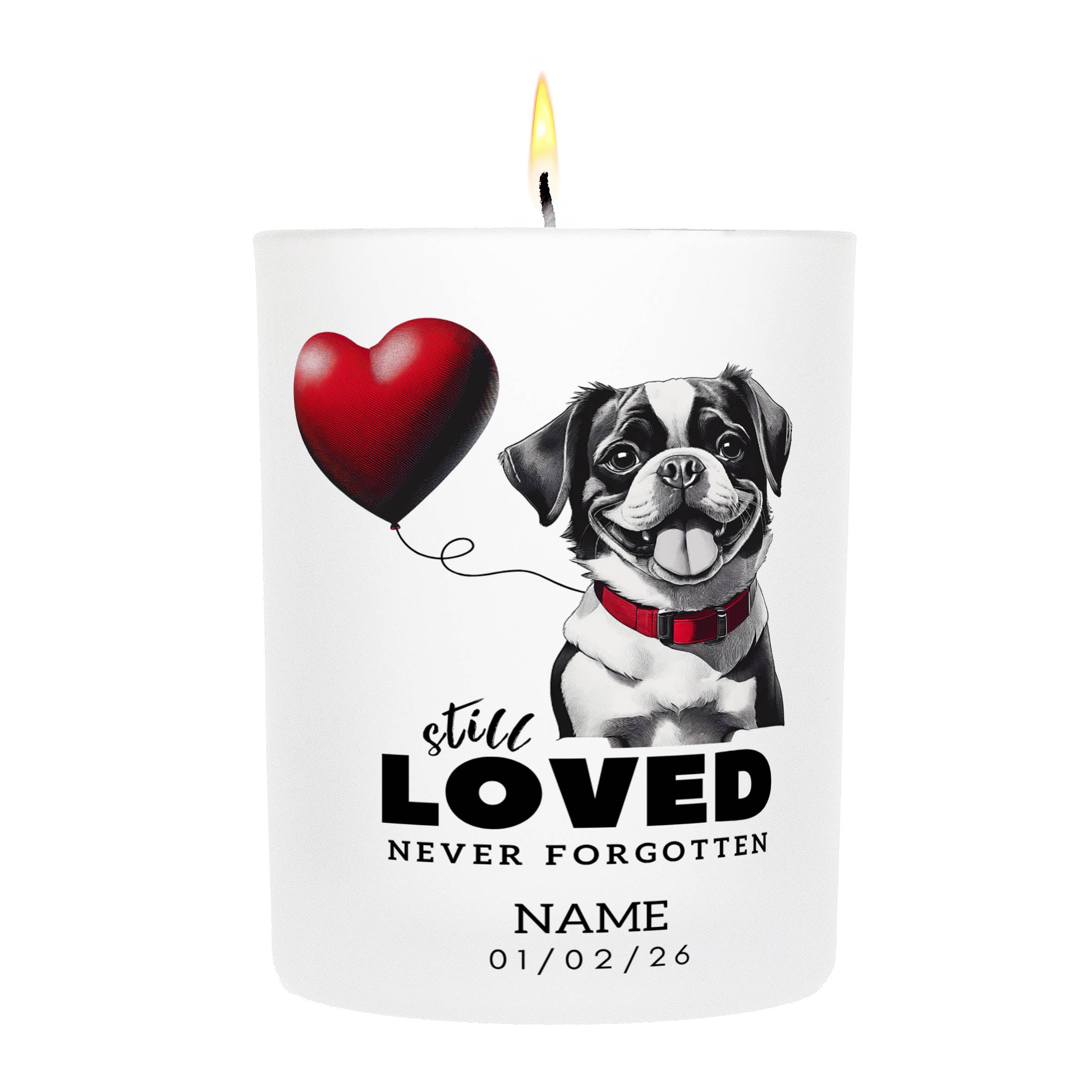 Japanese Chin Still Loved Never Forgotten Custom Candle | Dogsy & Co