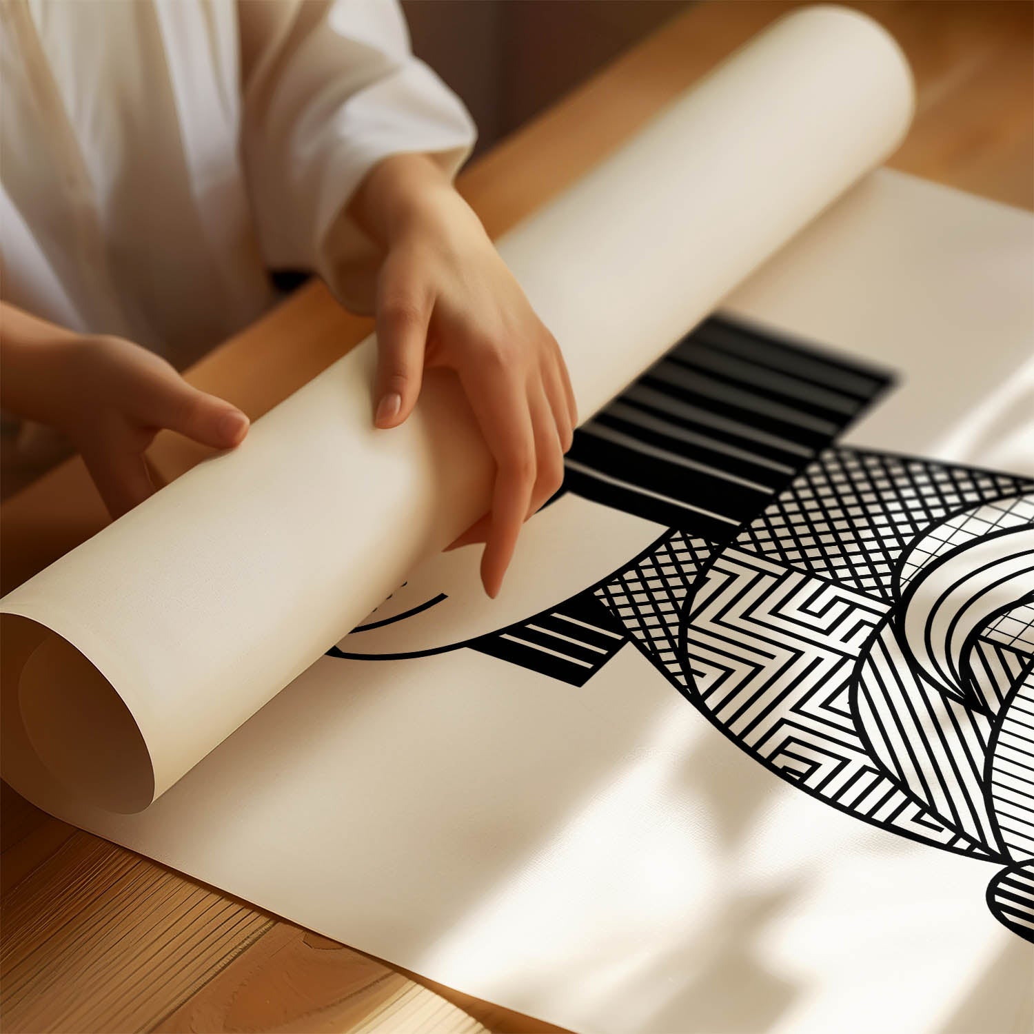 Japanese Chin Geometric Line Art mockup