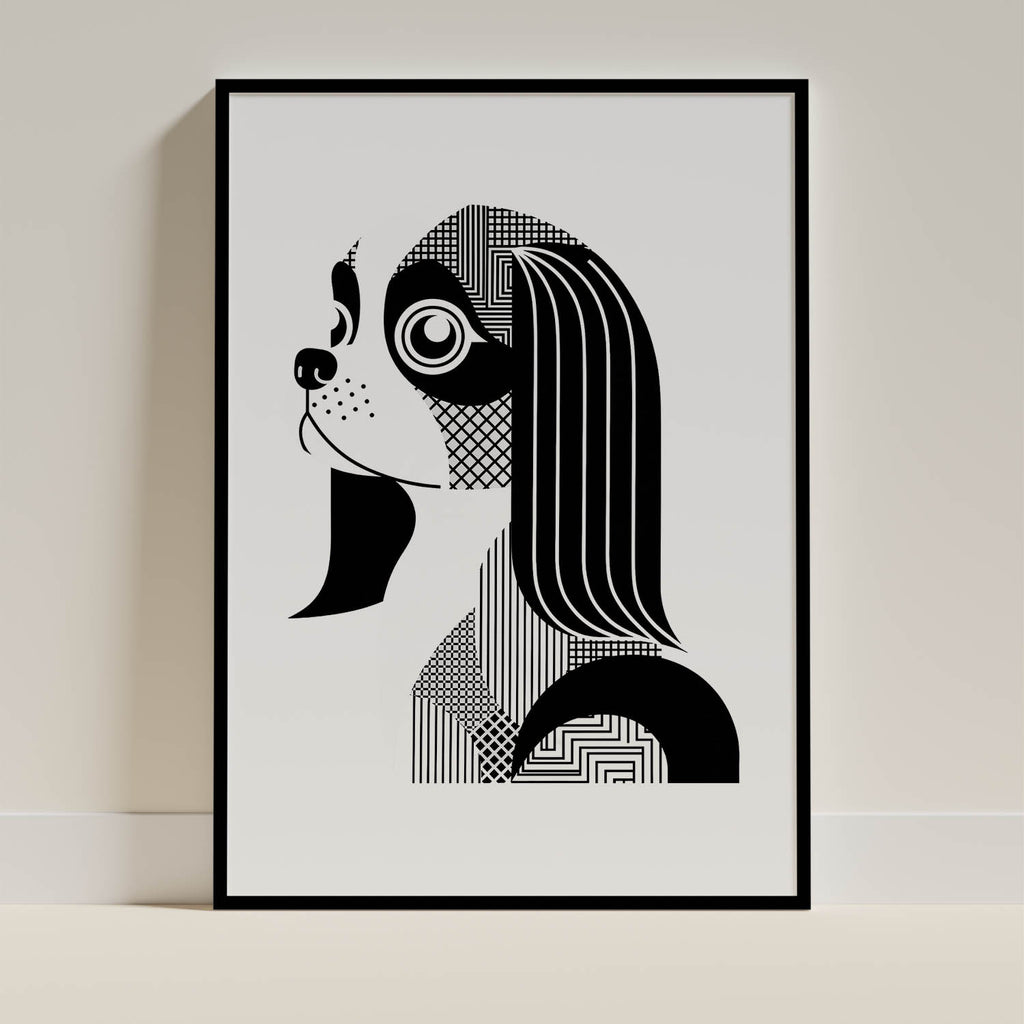 Japanese Chin Geometric Line Art mockup