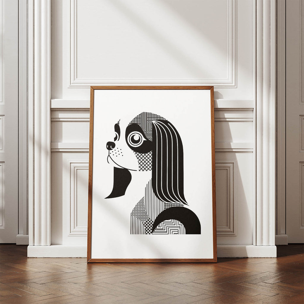 Japanese Chin Geometric Line Art mockup