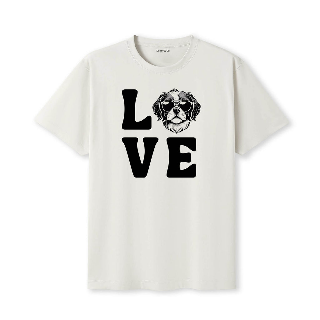 Japanese Chin LOVE DOGS Tshirt - Natural