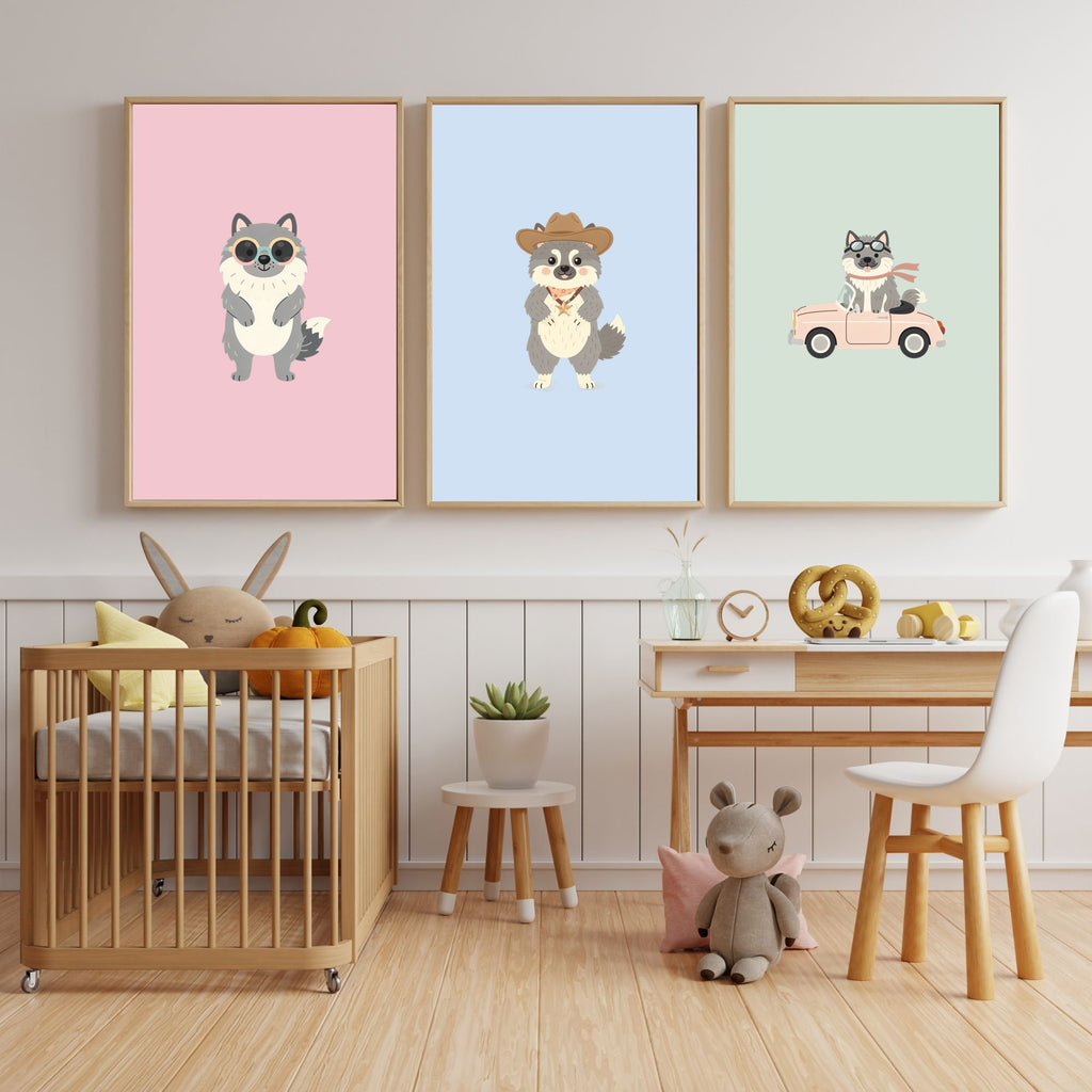 Keeshond Kids Nursery Wall Art Print Bundle — 22 Dog Costume Designs, 5 Colours, 6 Print Sizes | Digital Download