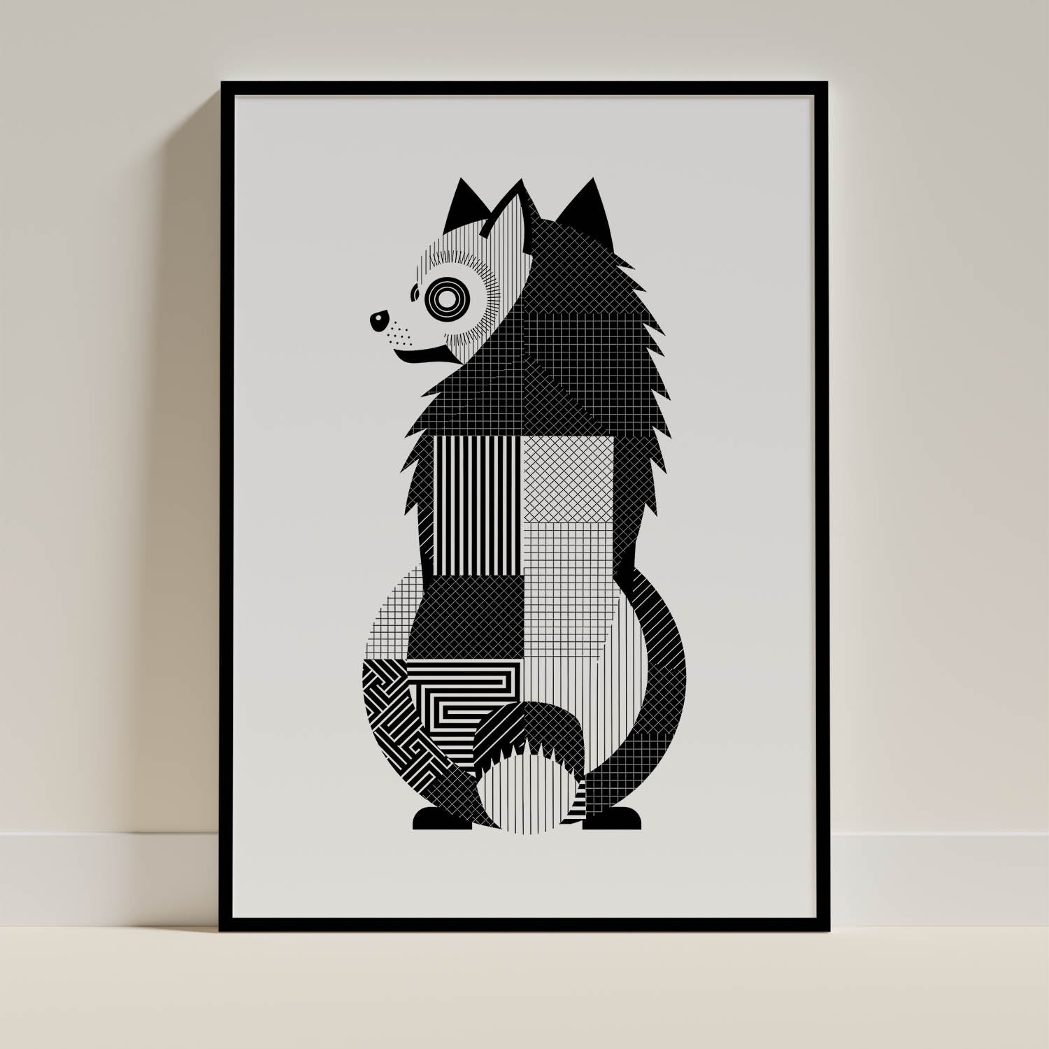 Keeshond Geometric Line Art mockup