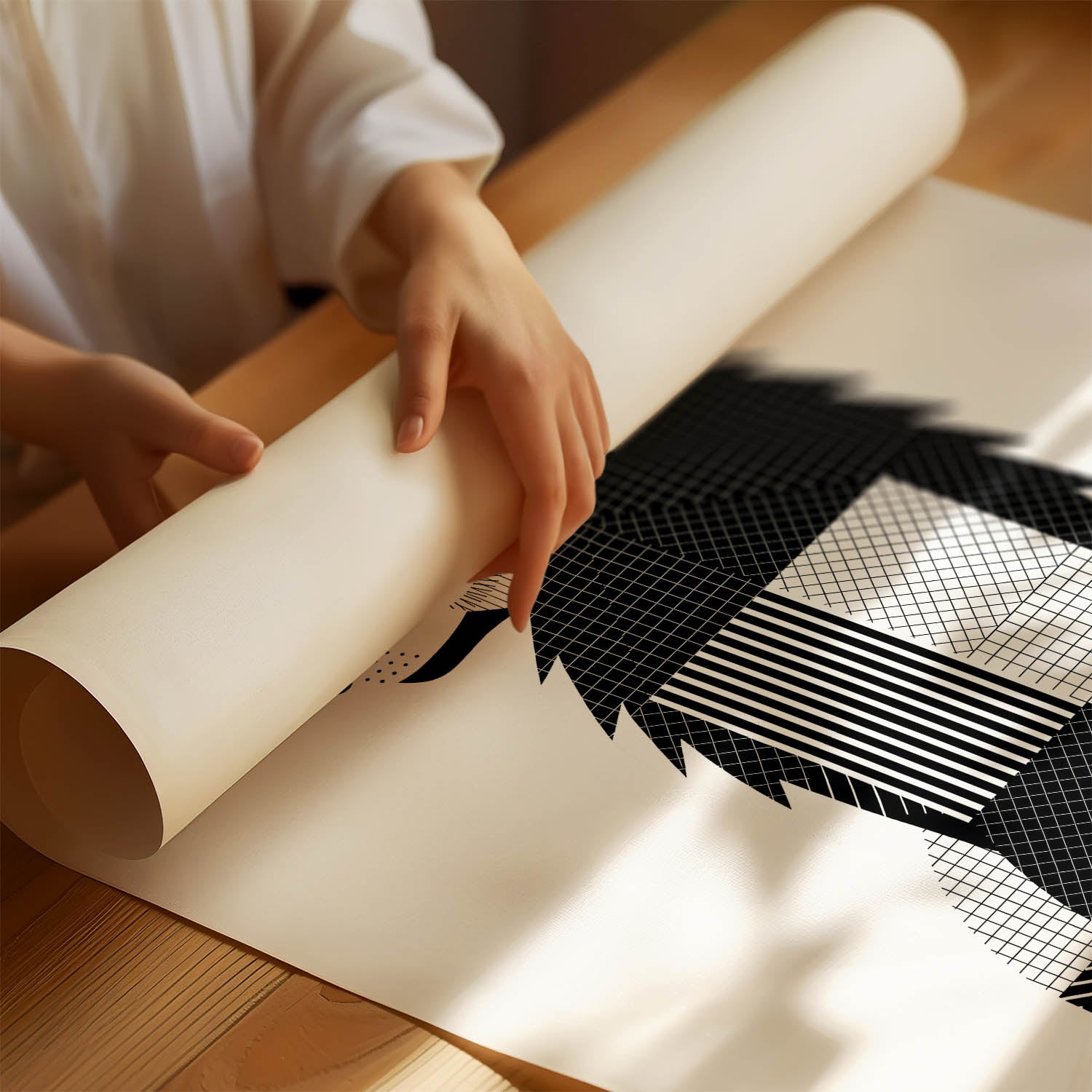 Keeshond Geometric Line Art mockup