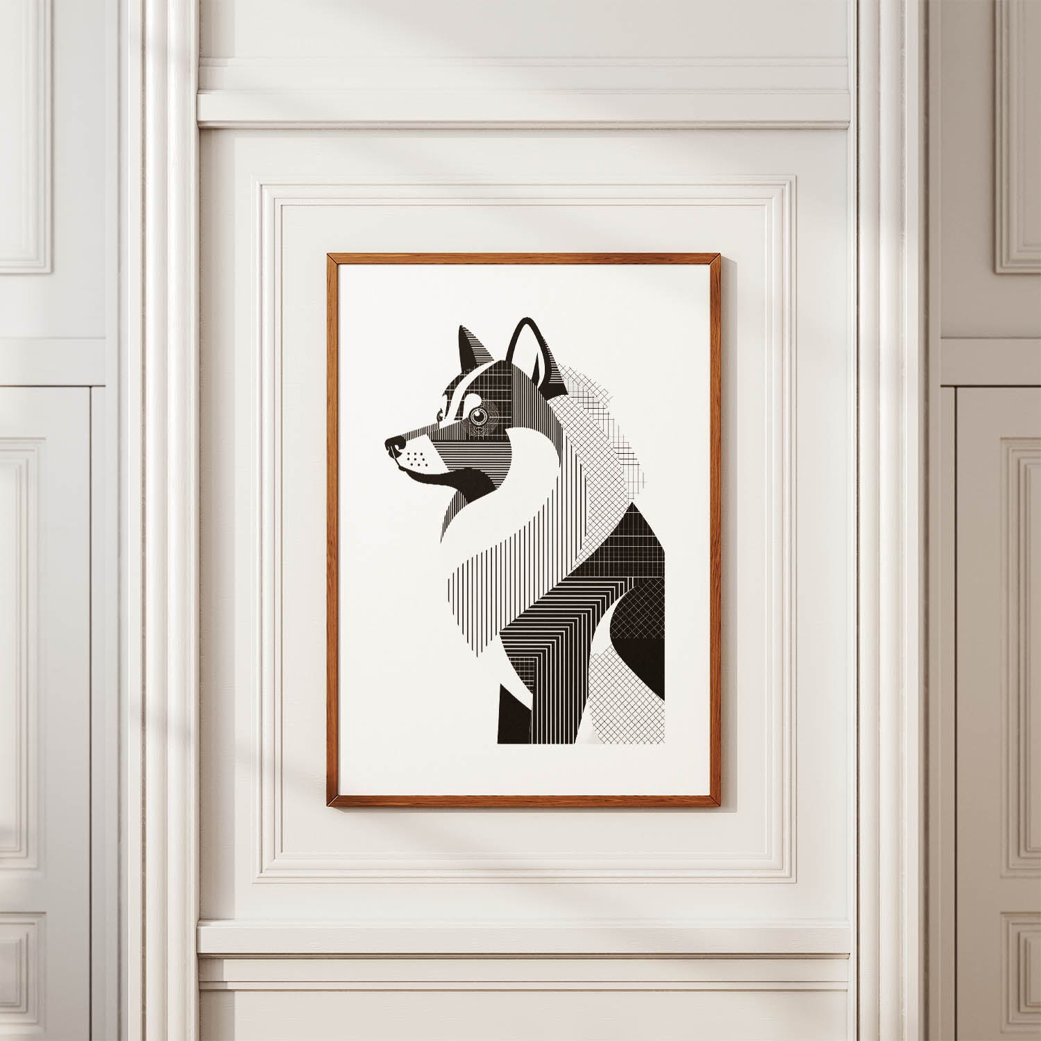 Keeshond Geometric Line Art mockup