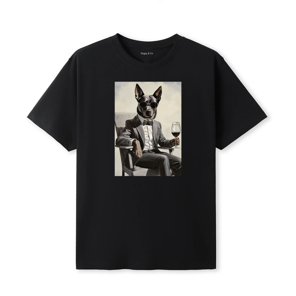 Kelpie distinguished gentleman dog t-shirt - black