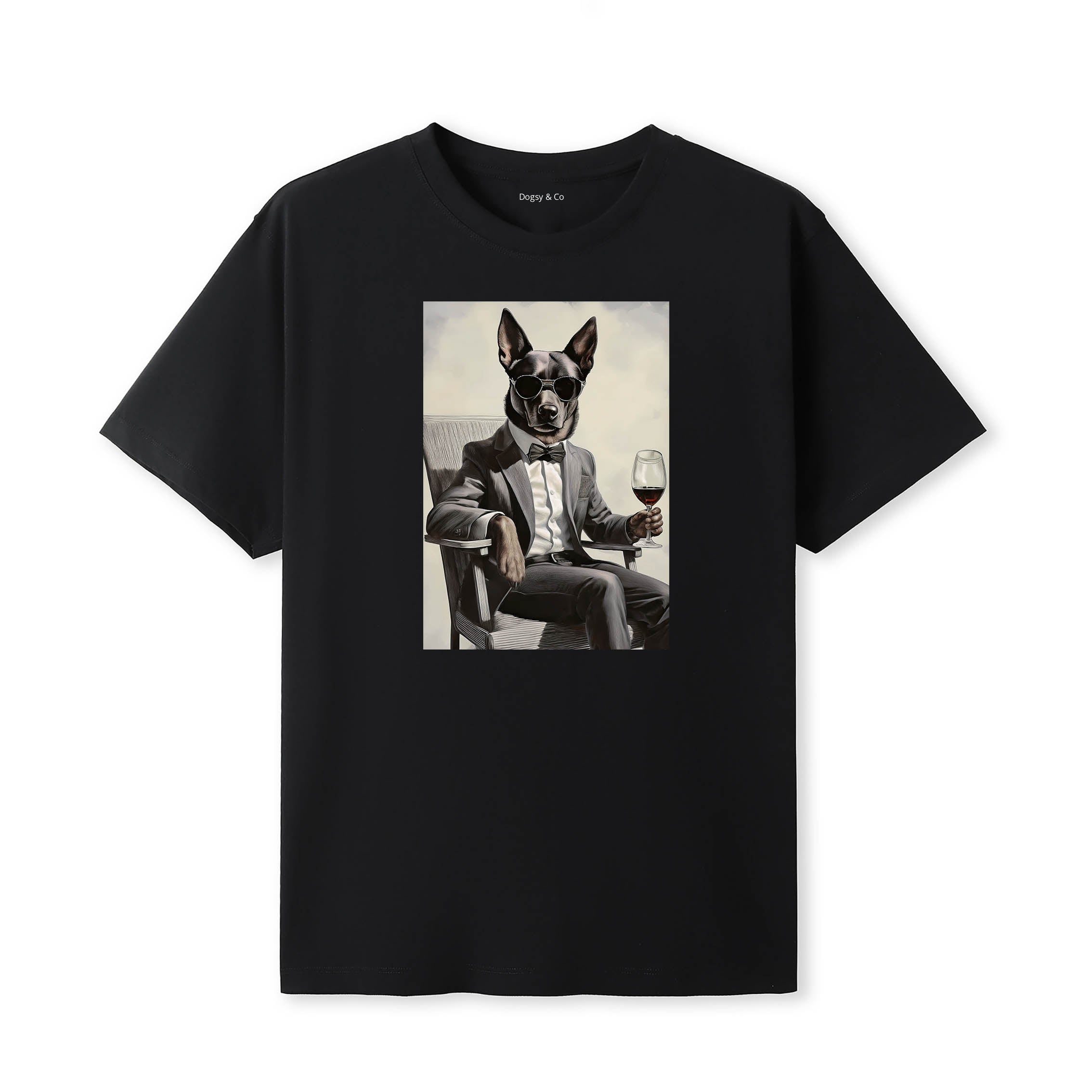 Kelpie distinguished gentleman dog t-shirt - black