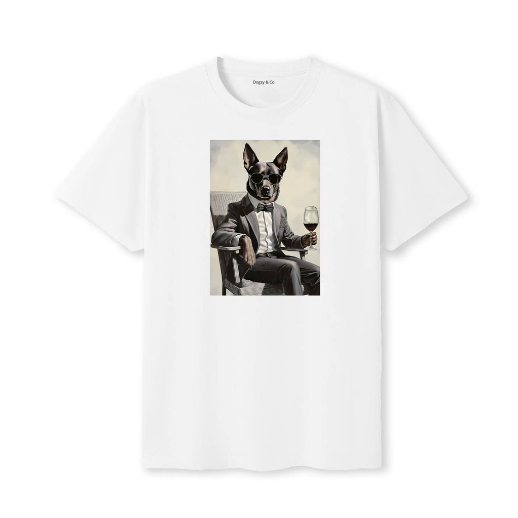 Kelpie distinguished gentleman dog t-shirt - white